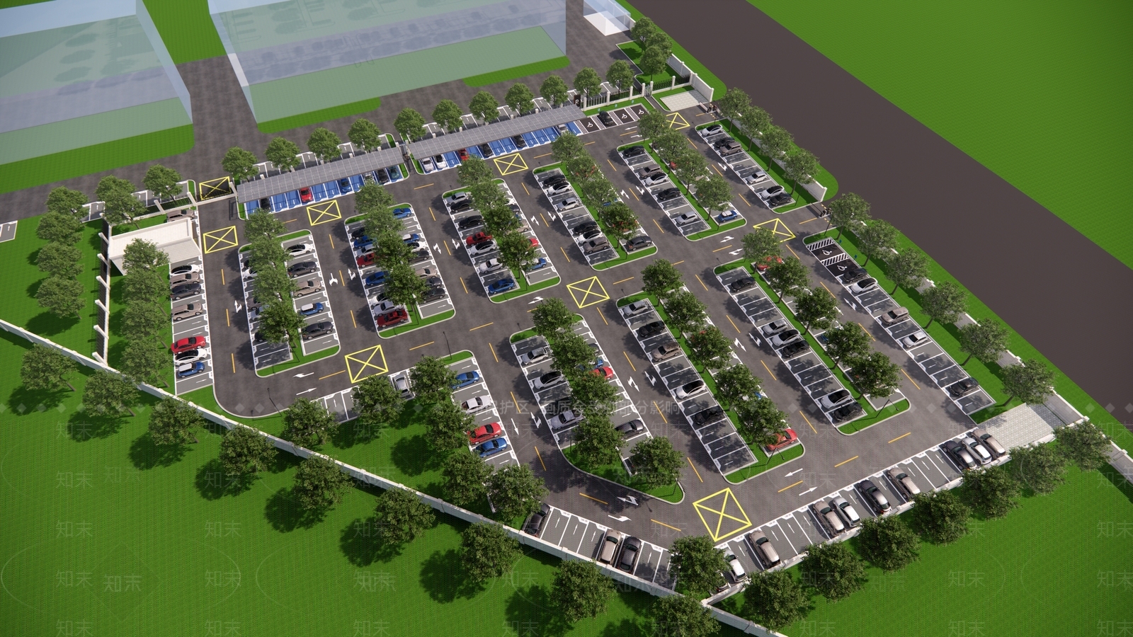 现代简约停车场SU模型下载【ID:1198548182】