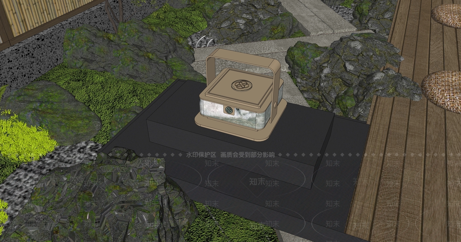 现代新中式景观灯SU模型下载【ID:1198551318】