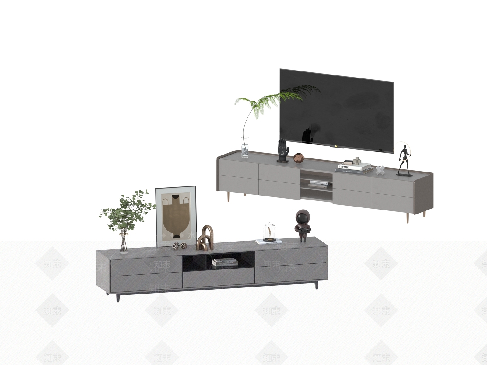 现代新中式电视柜3D模型下载【ID:1198553339】