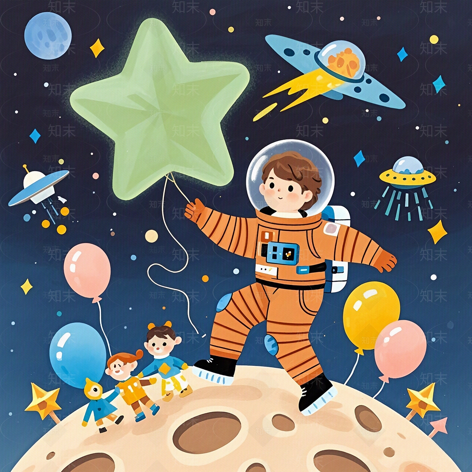 现代儿童壁纸贴图下载【ID:1198553599】