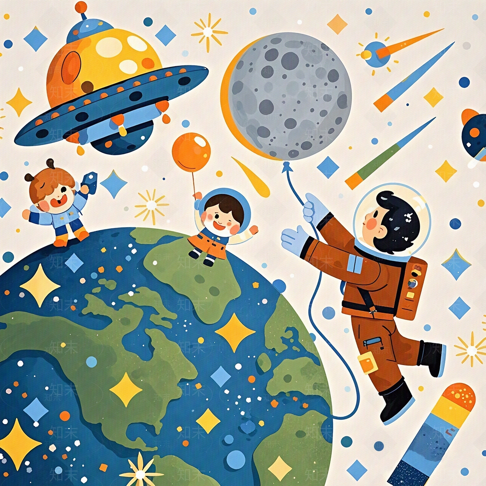 现代儿童壁纸贴图下载【ID:1198553820】