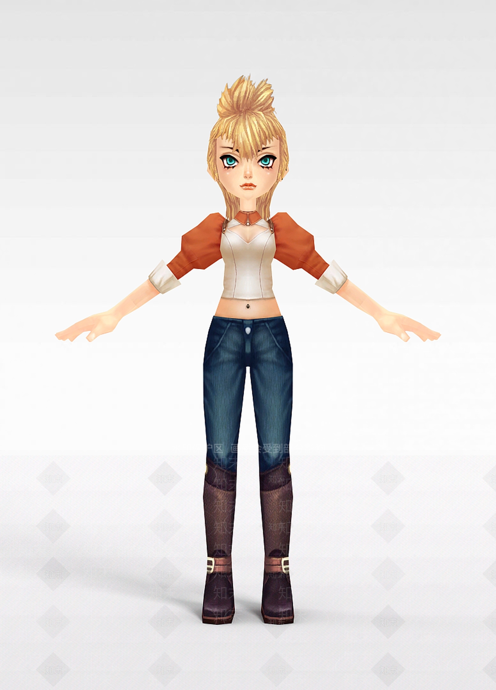 现代QQ飞车游戏人物3D模型下载【ID:1198554507】