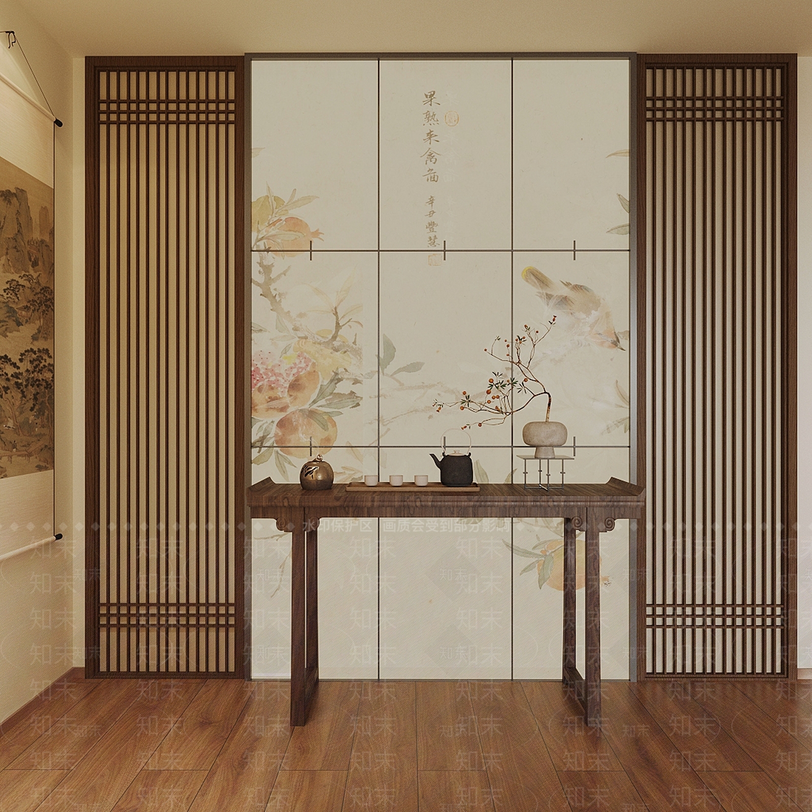 新中式禅意条案3D模型下载【ID:1198554774】