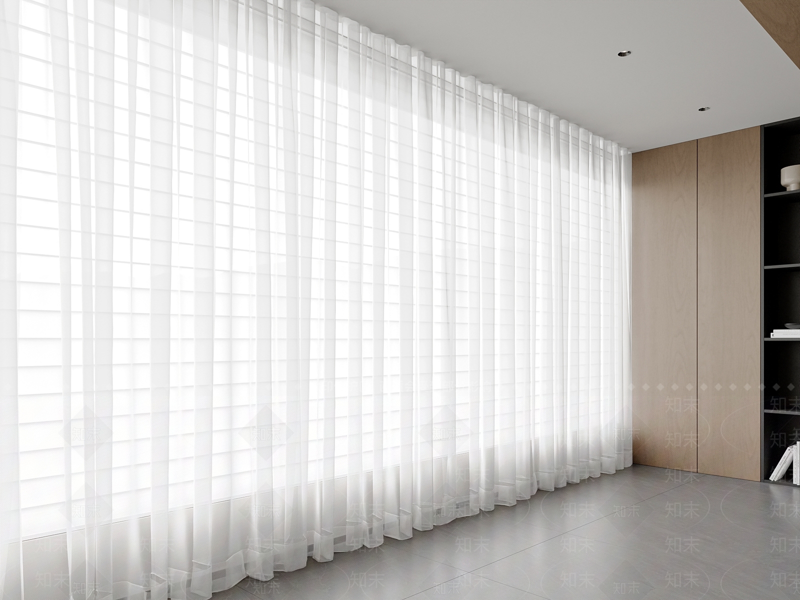 现代窗帘SU模型下载【ID:1198554715】