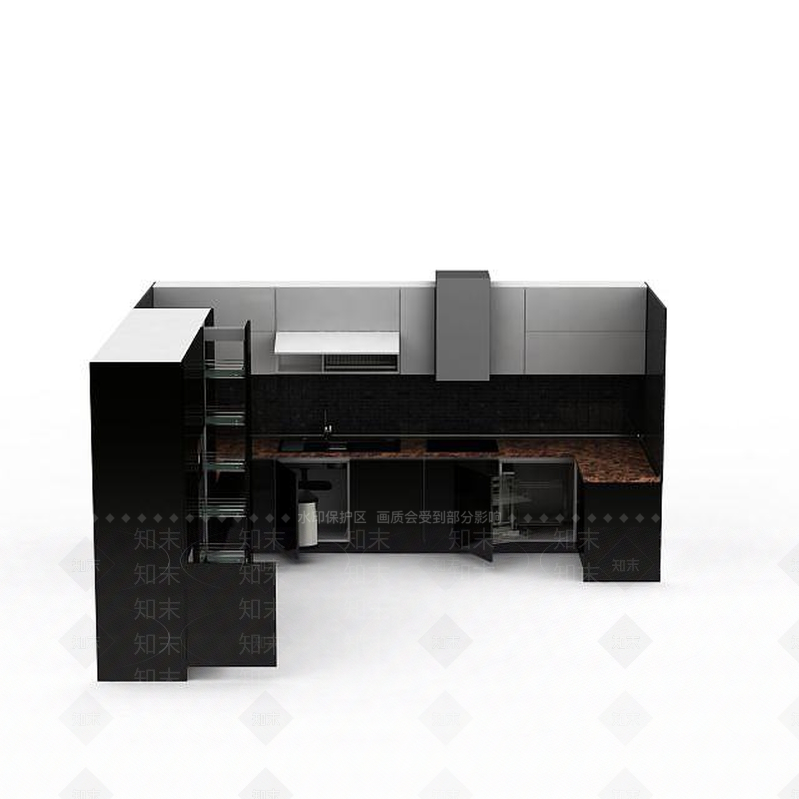 现代室内厨房家具3D模型下载【ID:1198555275】