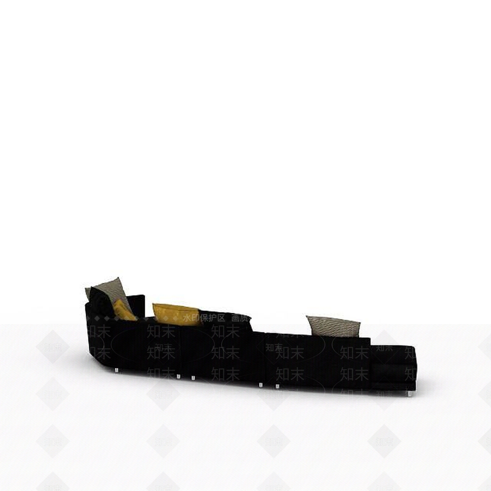现代布艺休闲沙发3D模型下载【ID:1198555315】