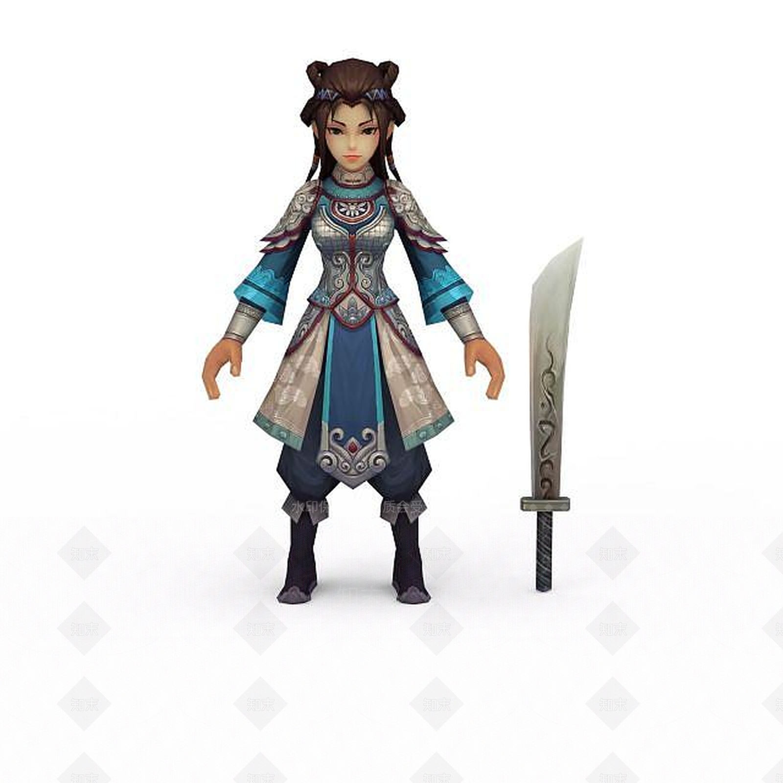 现代游戏小师妹3D模型下载【ID:1198555434】
