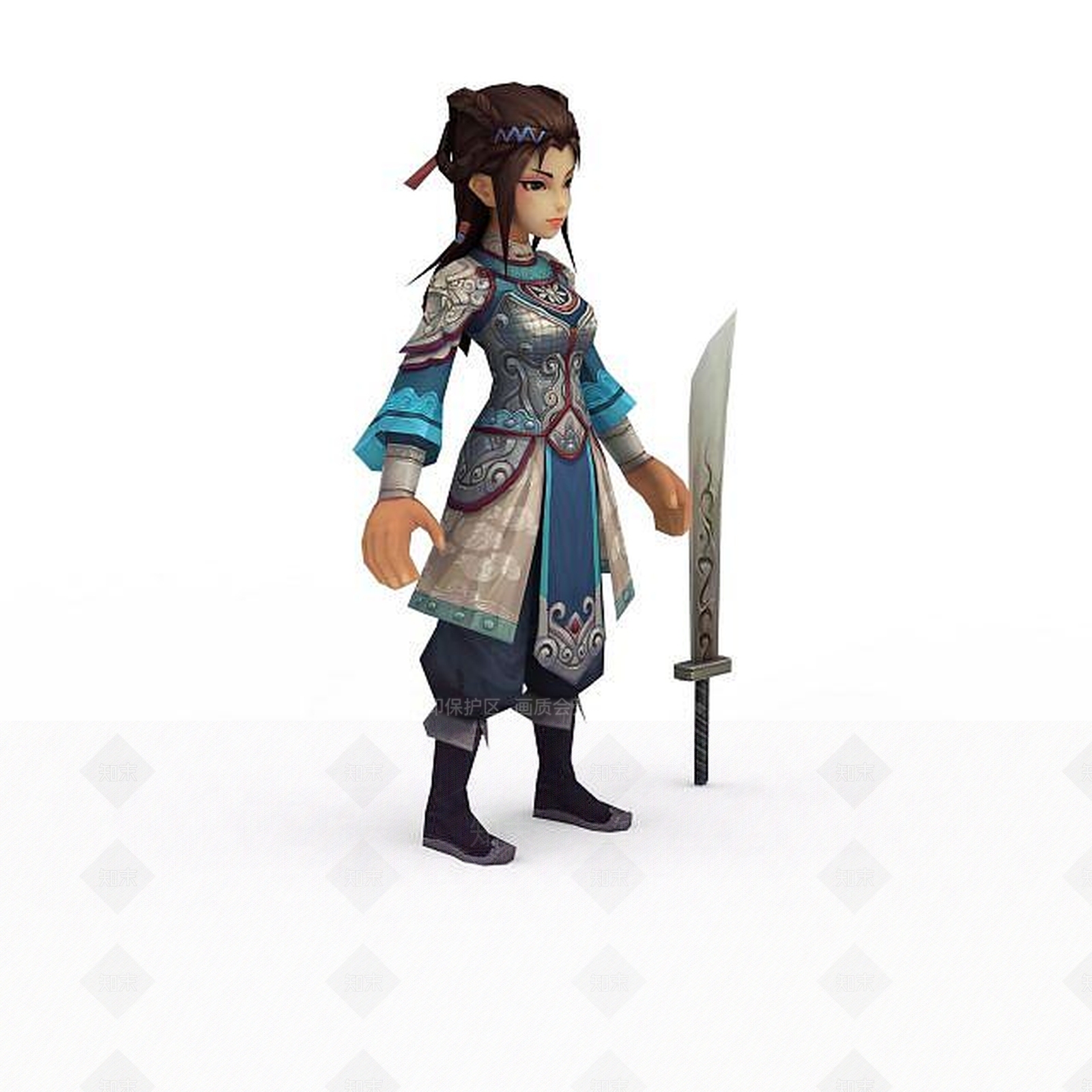 现代游戏小师妹3D模型下载【ID:1198555434】