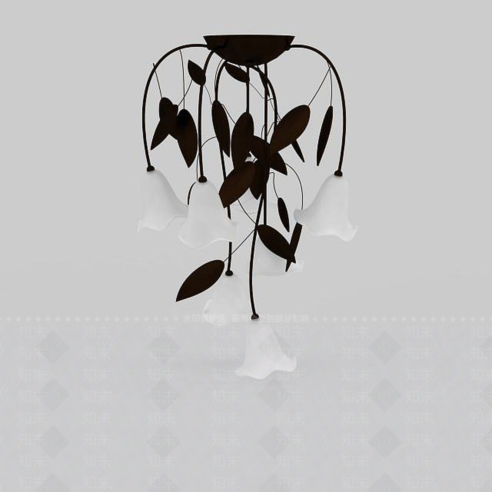 现代精美花朵吸顶灯3D模型下载【ID:1198555824】