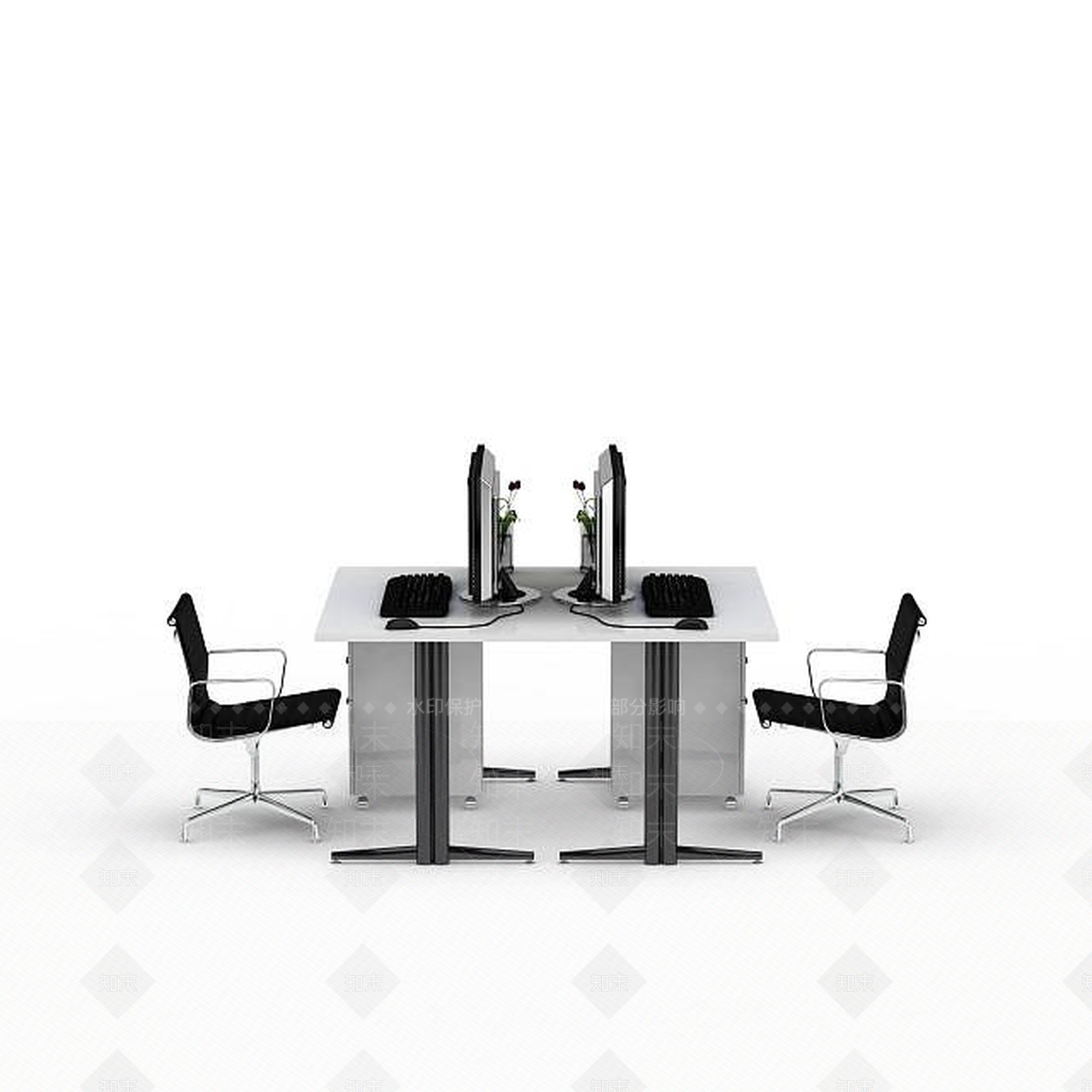 现代办公桌椅3D模型下载【ID:1198555848】