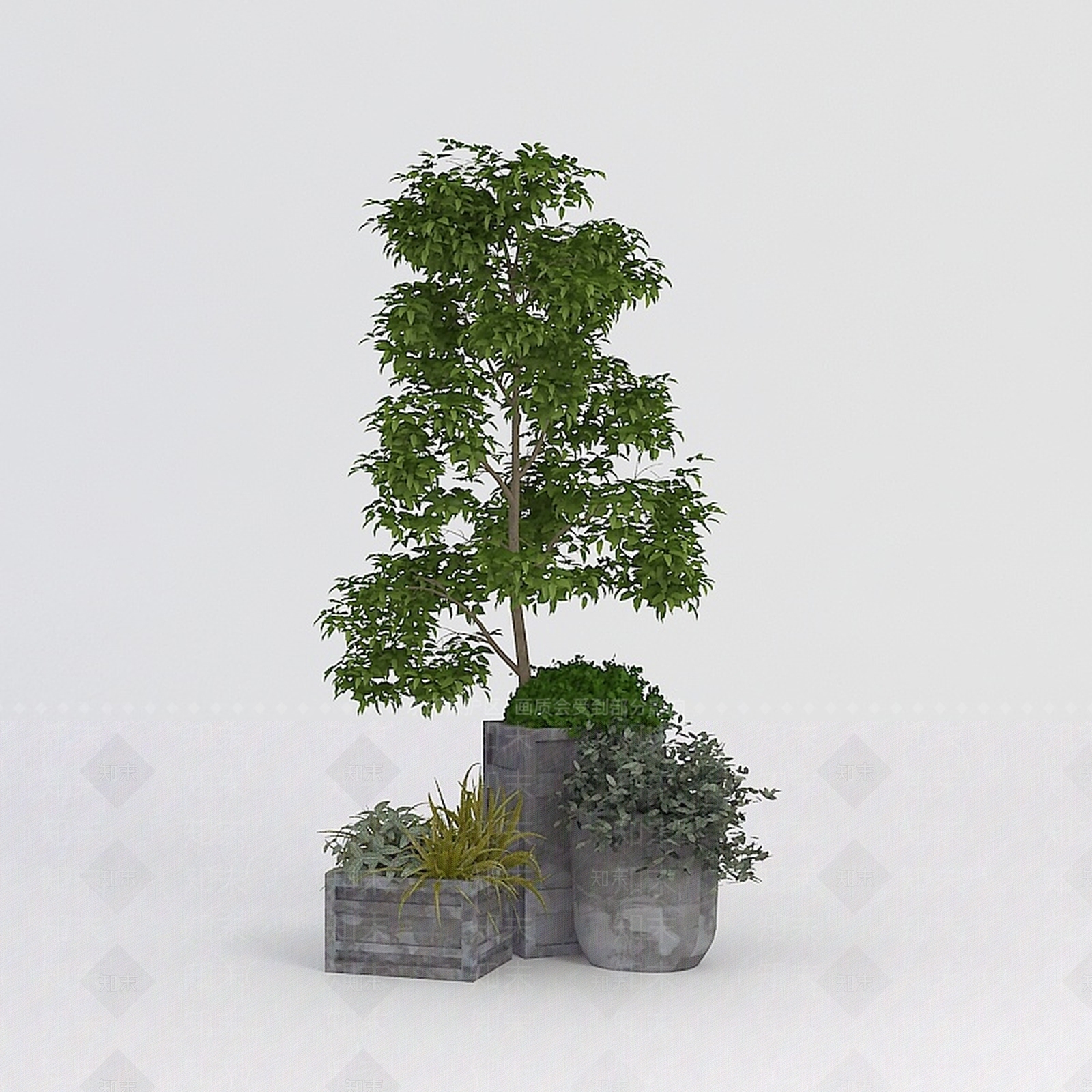 现代装饰绿植3D模型下载【ID:1198555983】
