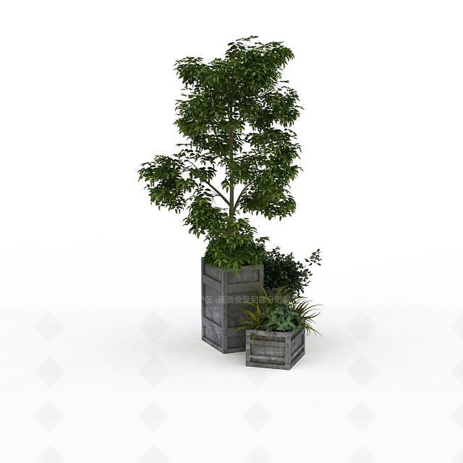现代装饰绿植3D模型下载【ID:1198555983】