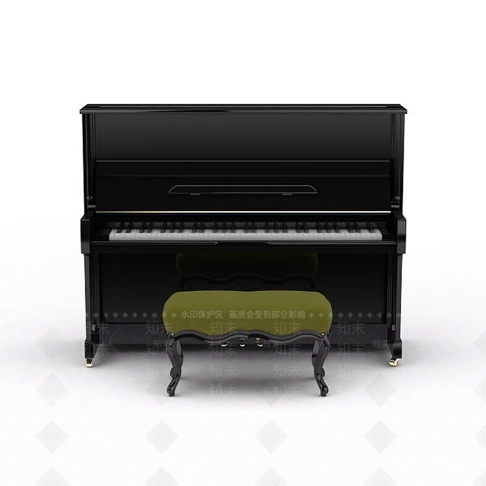 现代钢琴椅3D模型下载【ID:1198556106】