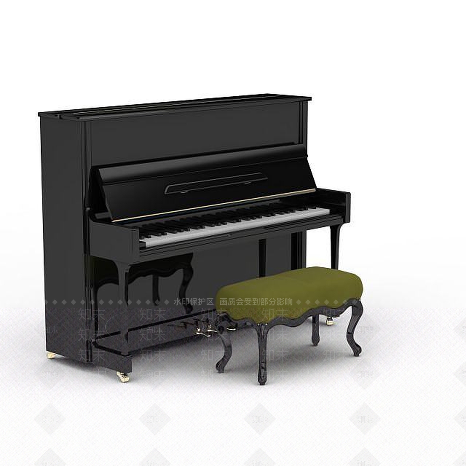 现代钢琴椅3D模型下载【ID:1198556106】