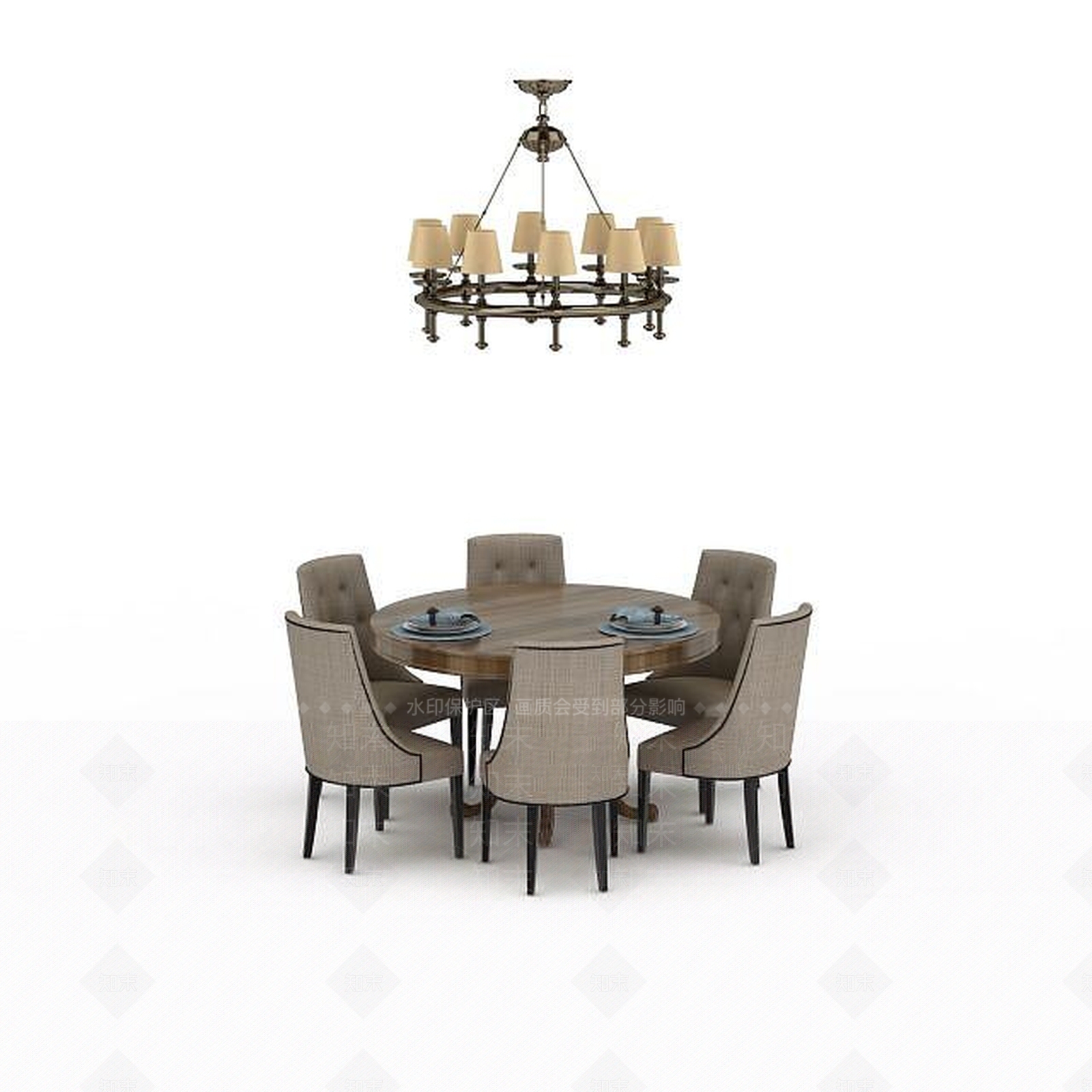 现代餐厅桌椅3D模型下载【ID:1198556252】