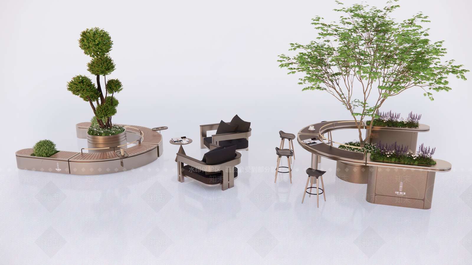 现代新中式其他景观小品SU模型下载【ID:1198557966】