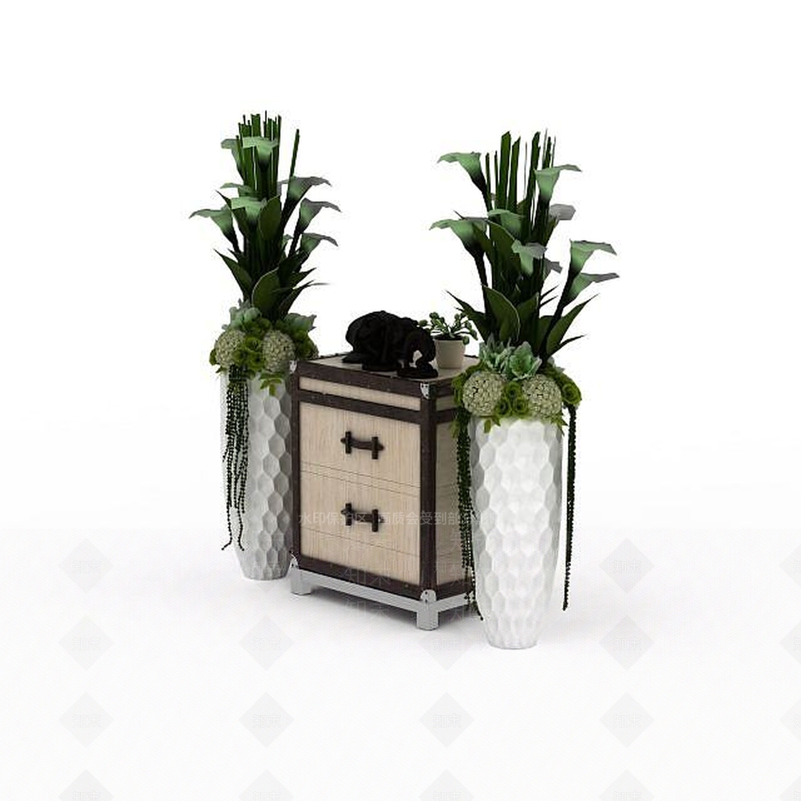 现代客厅陈设品3D模型下载【ID:1198558165】