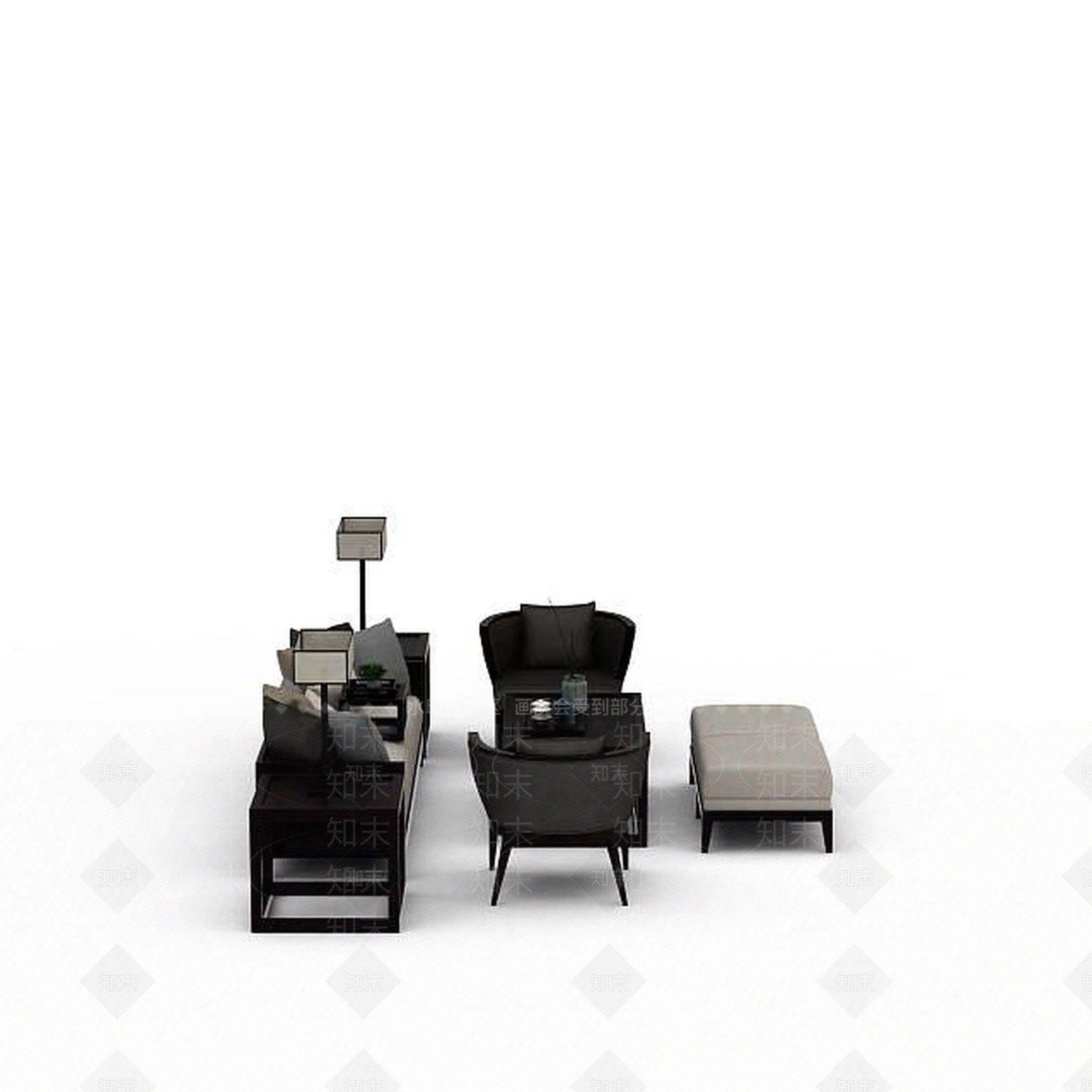 中式风格桌椅组合3D模型下载【ID:1198558583】