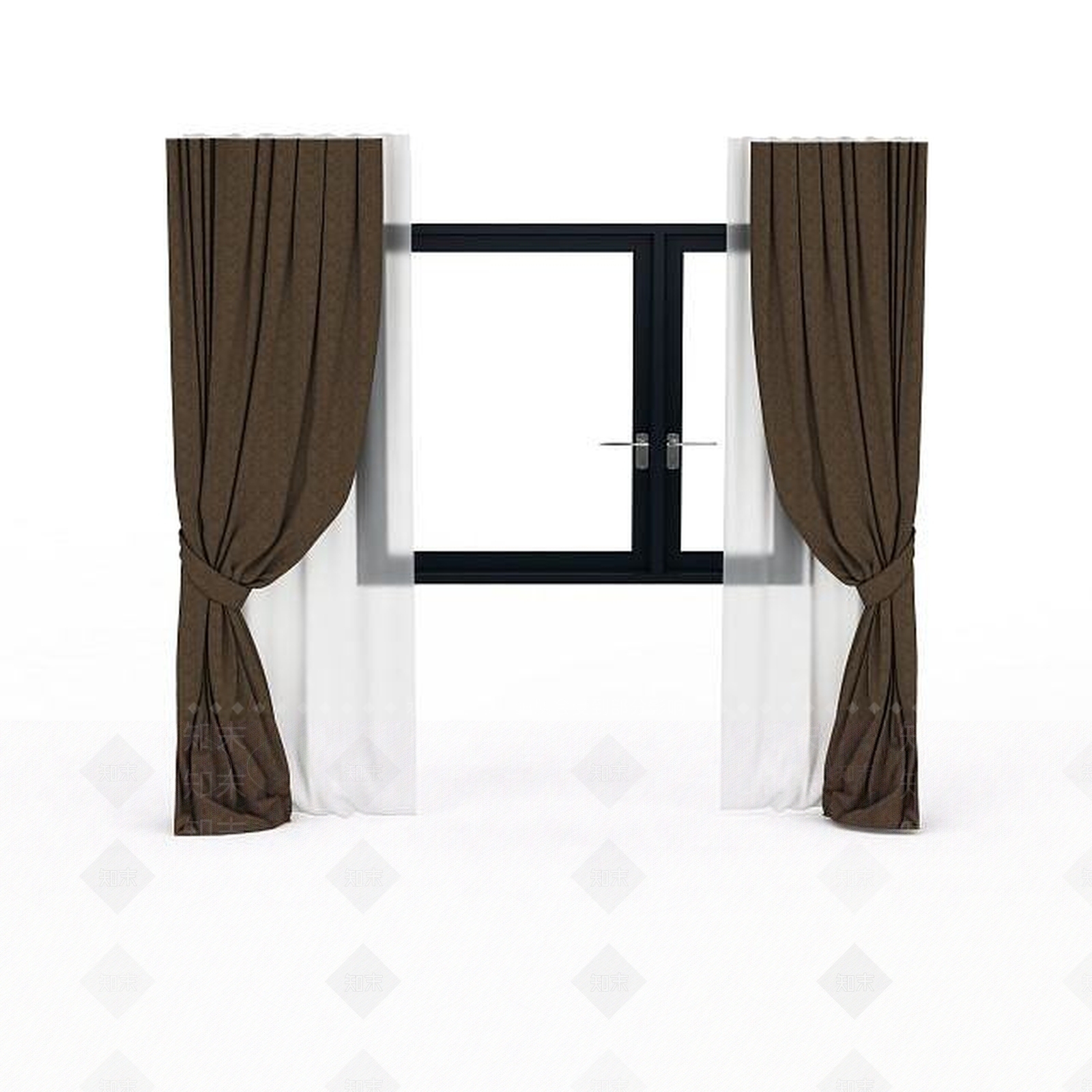 现代室内窗帘3D模型下载【ID:1198558926】