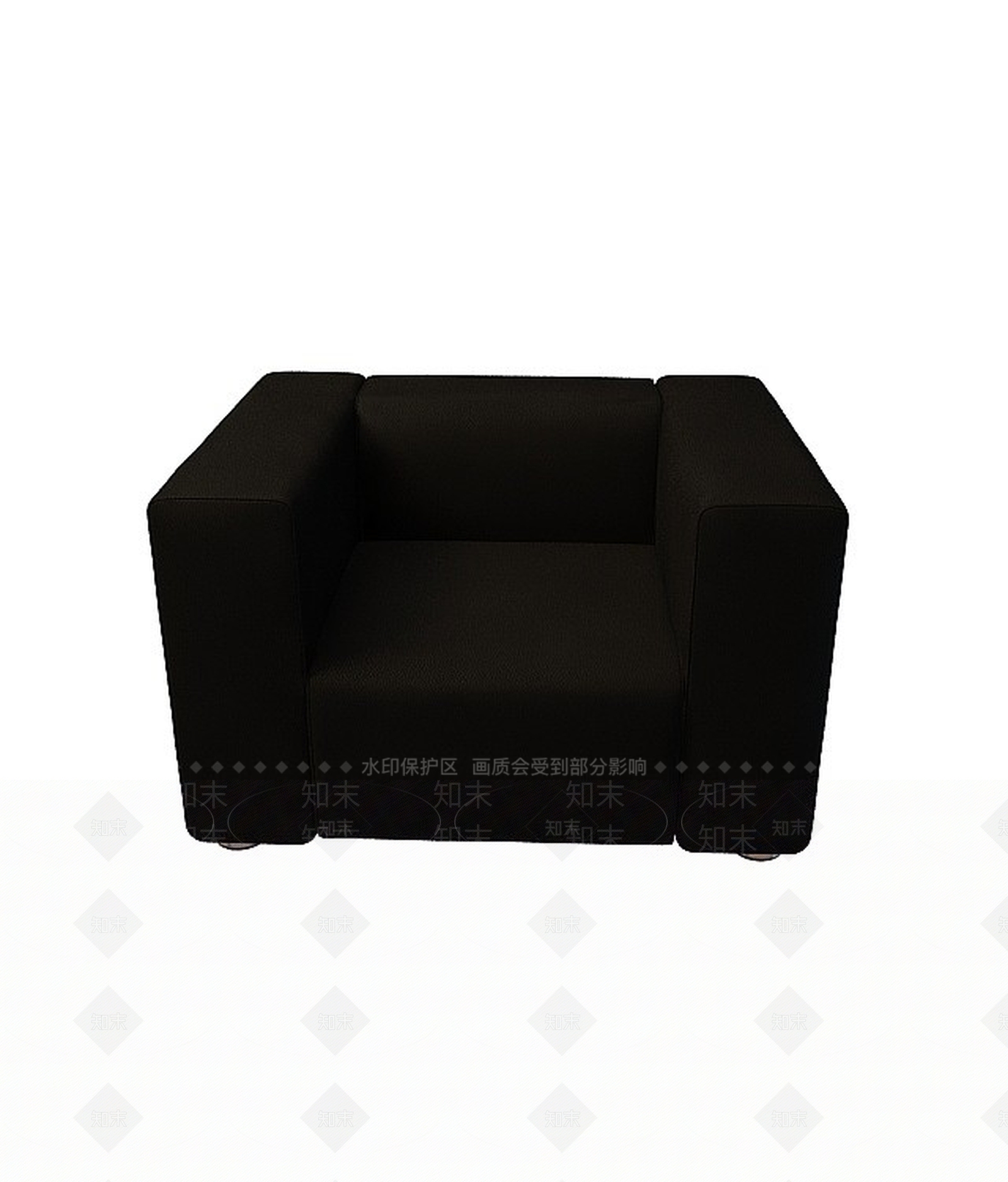 现代黑皮单人沙发3D模型下载【ID:1198559279】