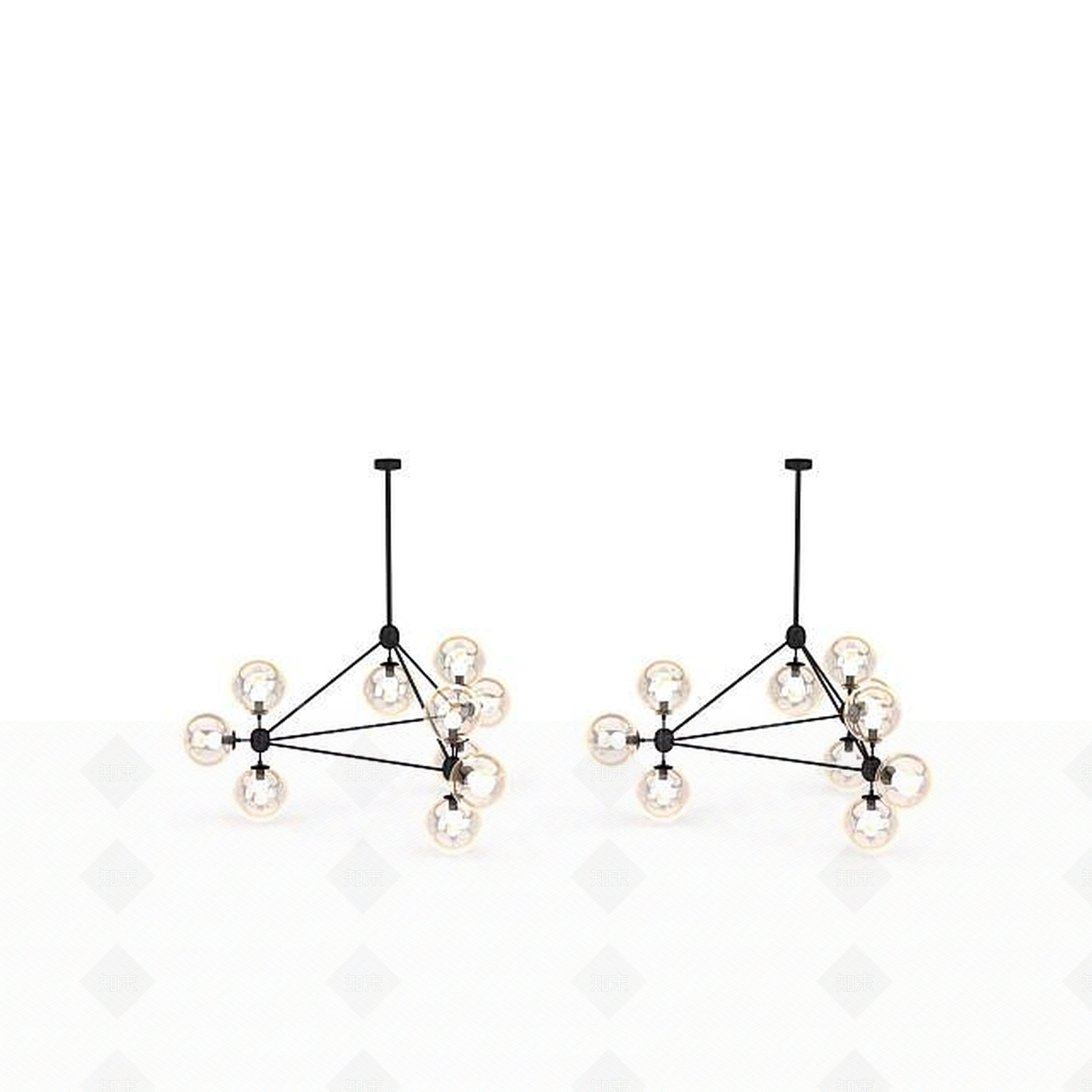 现代室内吊灯3D模型下载【ID:1198560310】