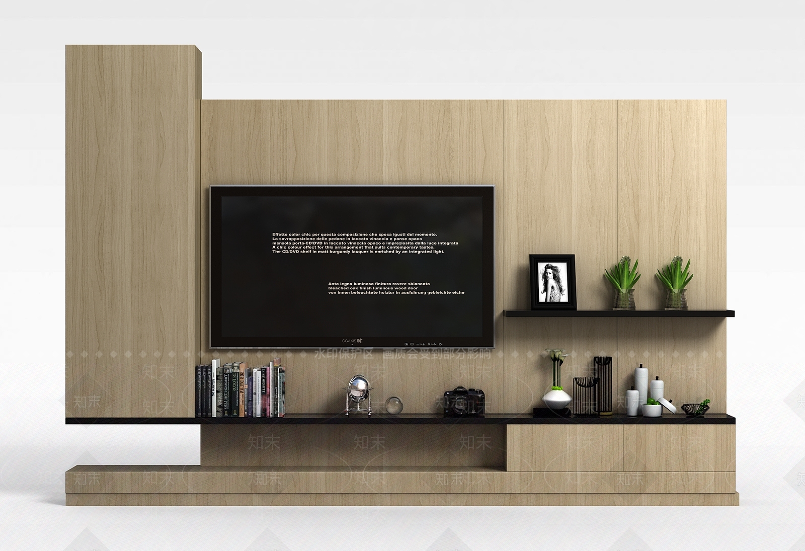 现代客厅电视墙3D模型下载【ID:1198560369】