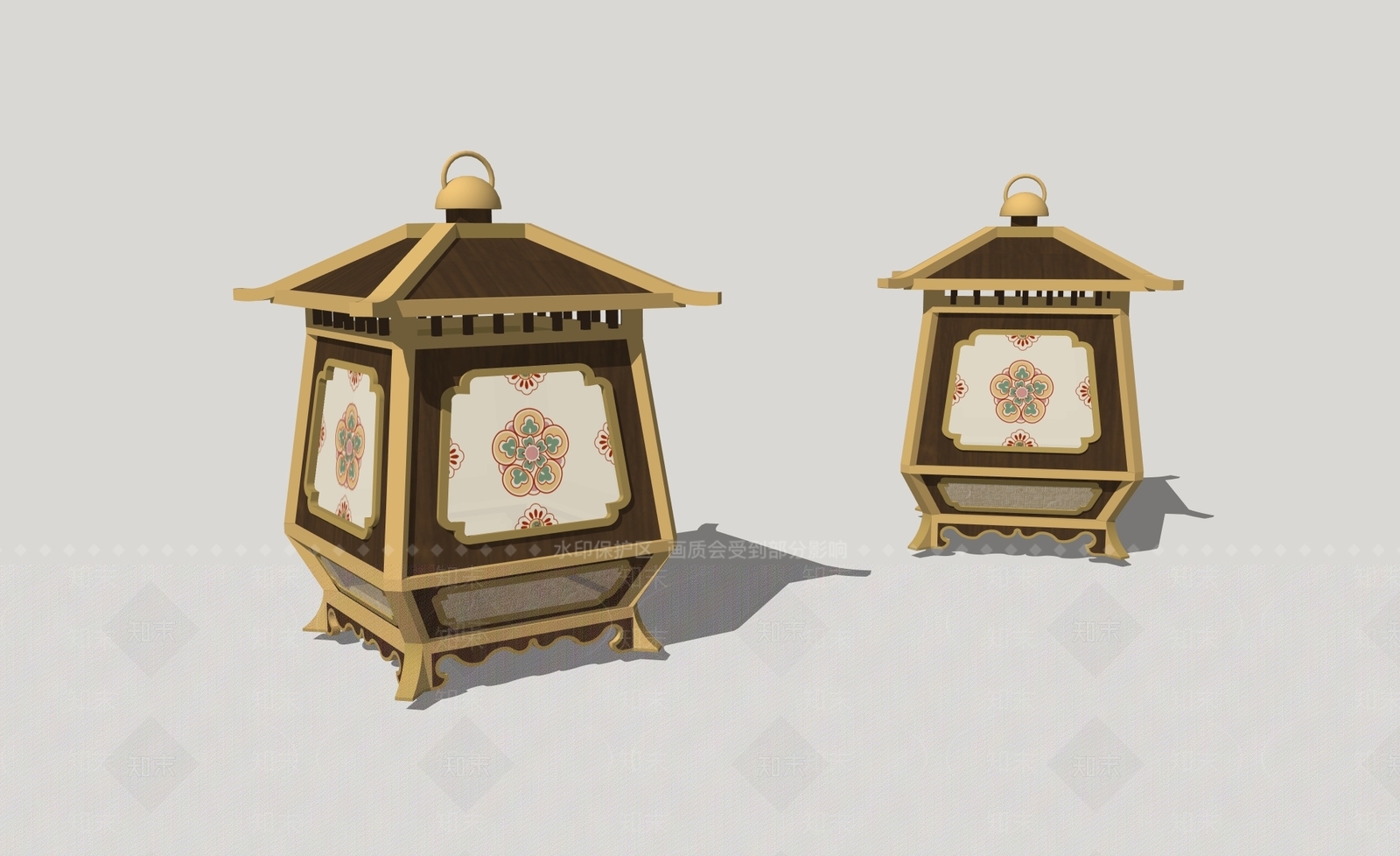 新中式中式吊灯SU模型下载【ID:1198565090】