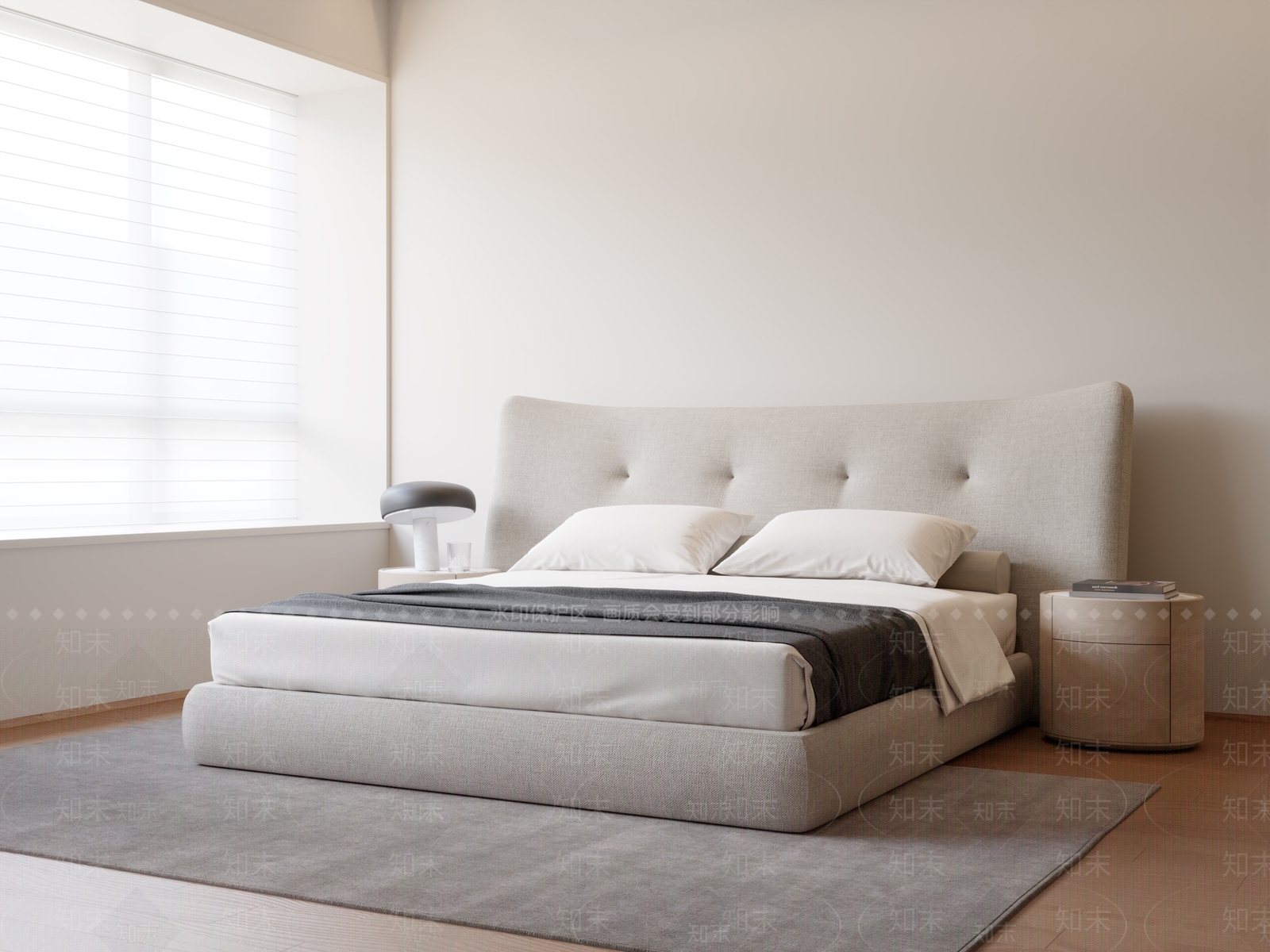 现代双人床SU模型下载【ID:1198566894】