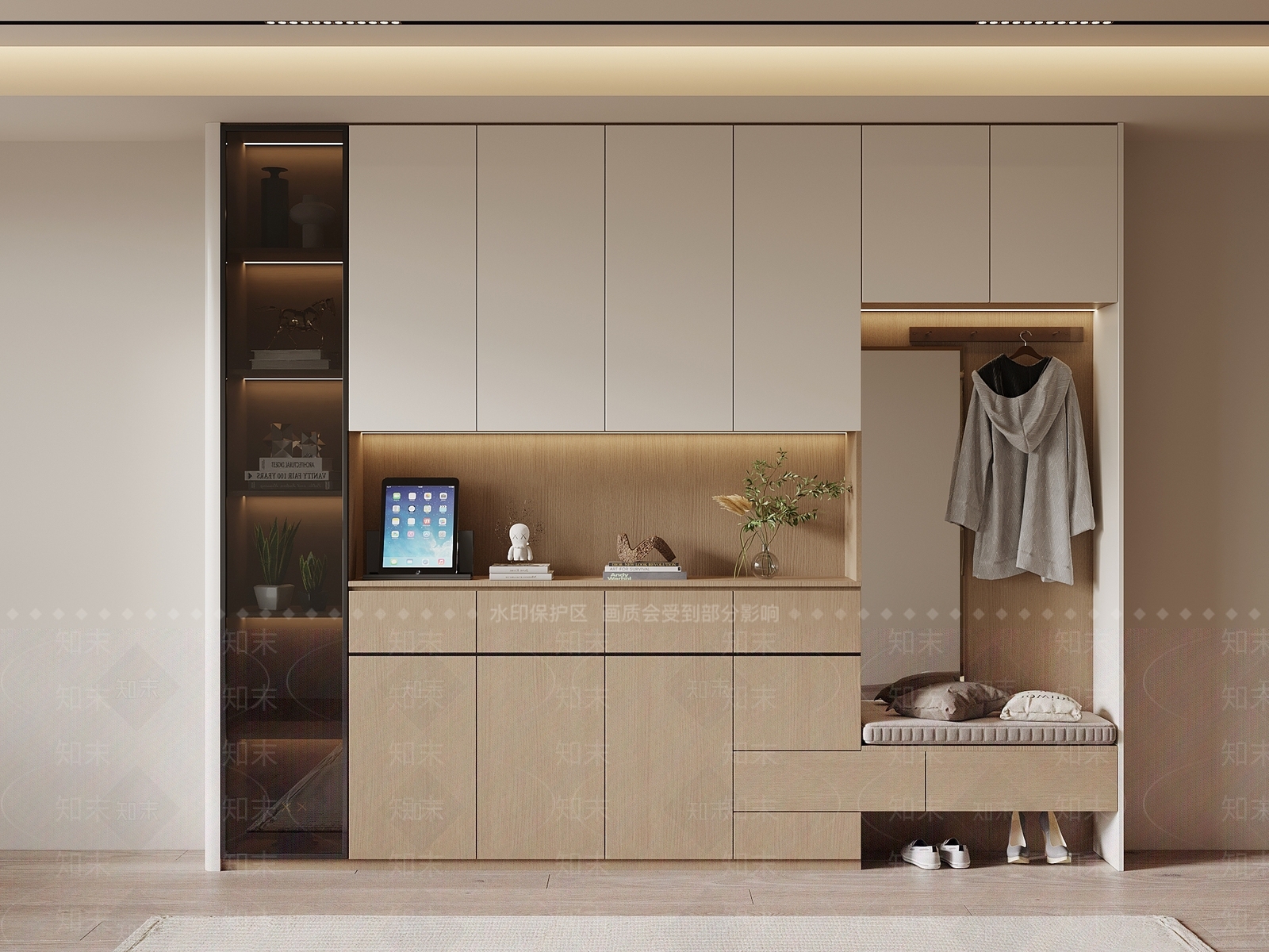 现代鞋柜3D模型下载【ID:1198567230】