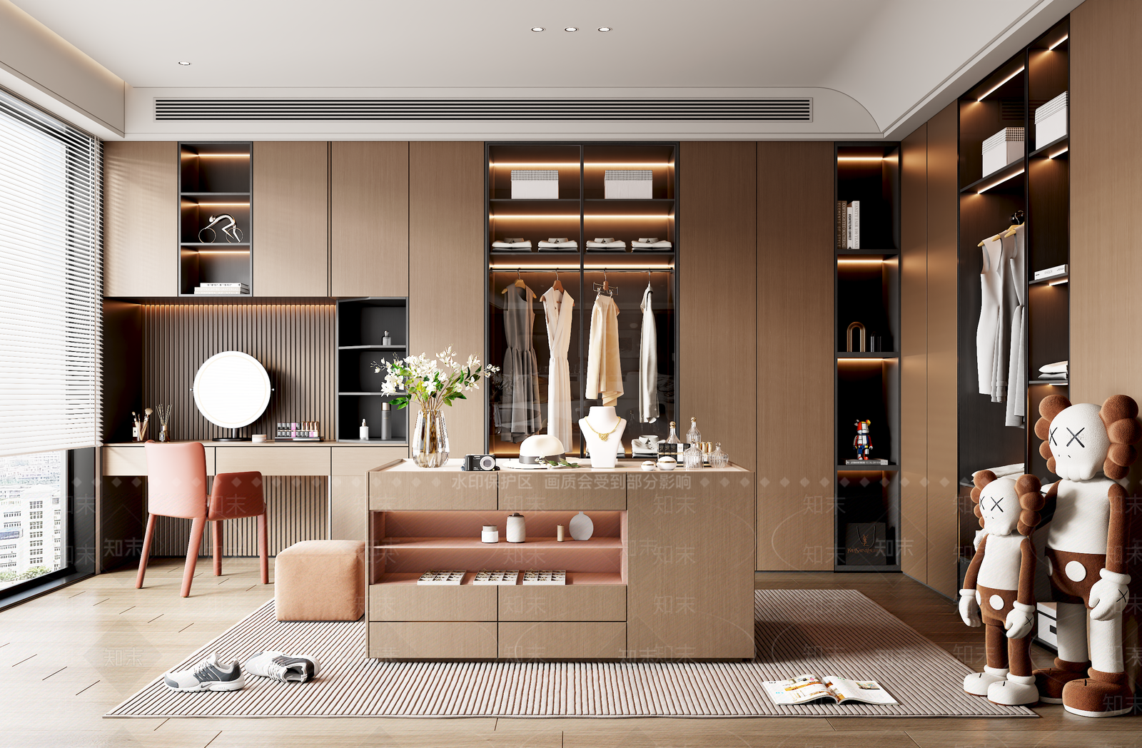 意式现代衣帽间3D模型下载【ID:1198568847】