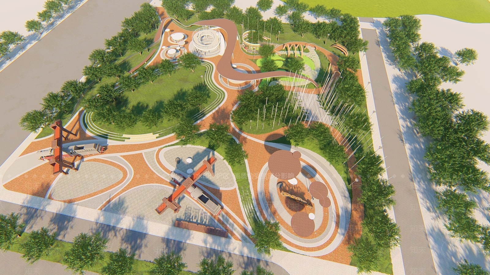 现代景观公园SU模型下载【ID:1198569119】