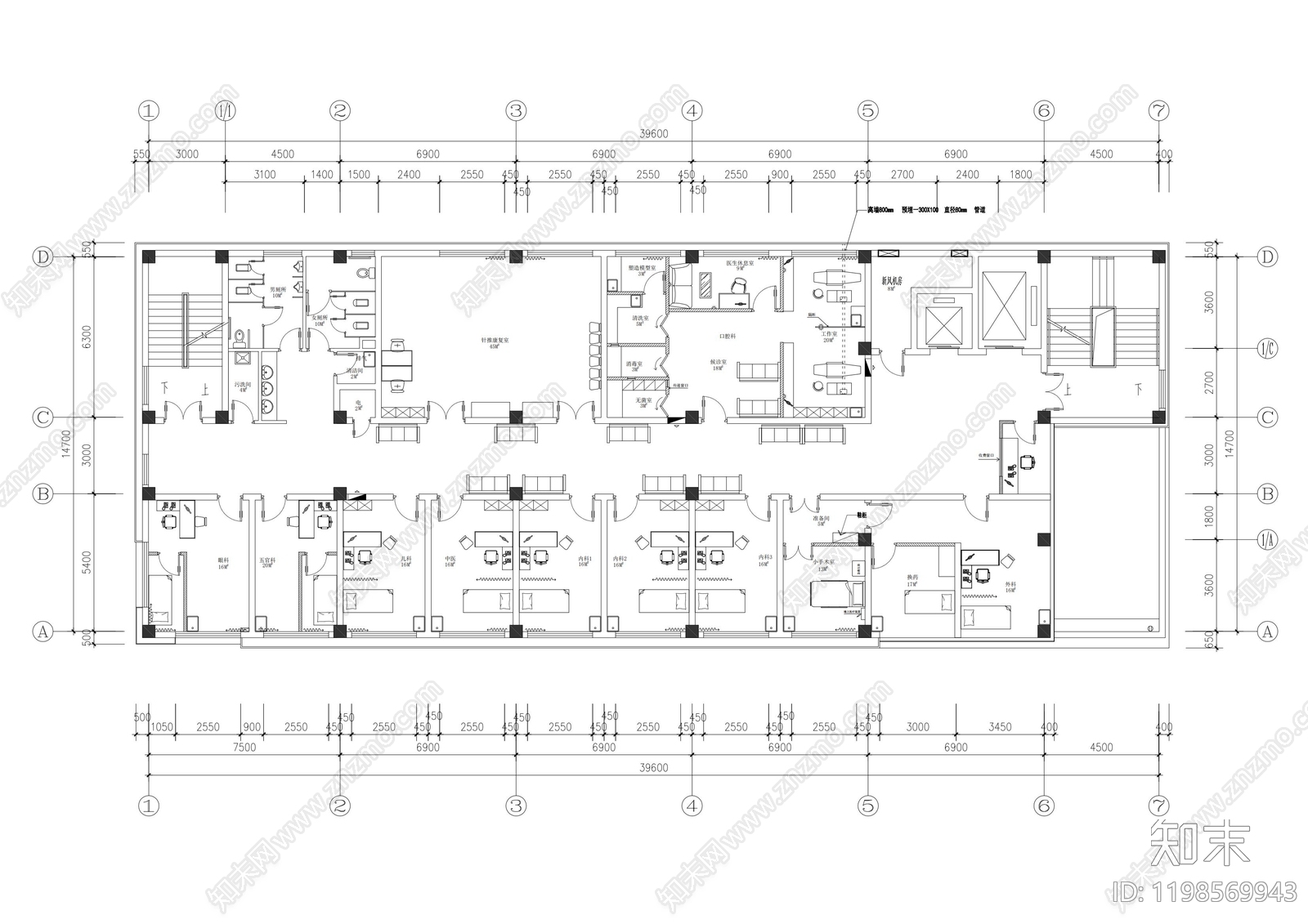 现代医院cad施工图下载【ID:1198569943】