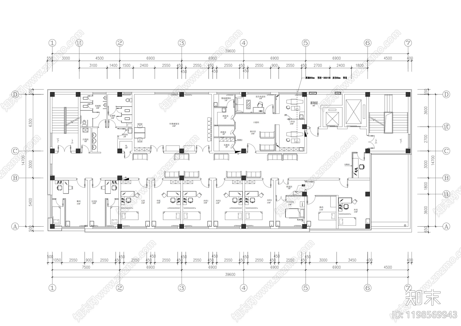 现代医院cad施工图下载【ID:1198569943】