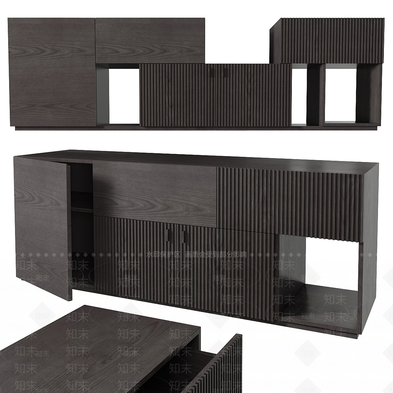现代意式电视柜3D模型下载【ID:1198576298】