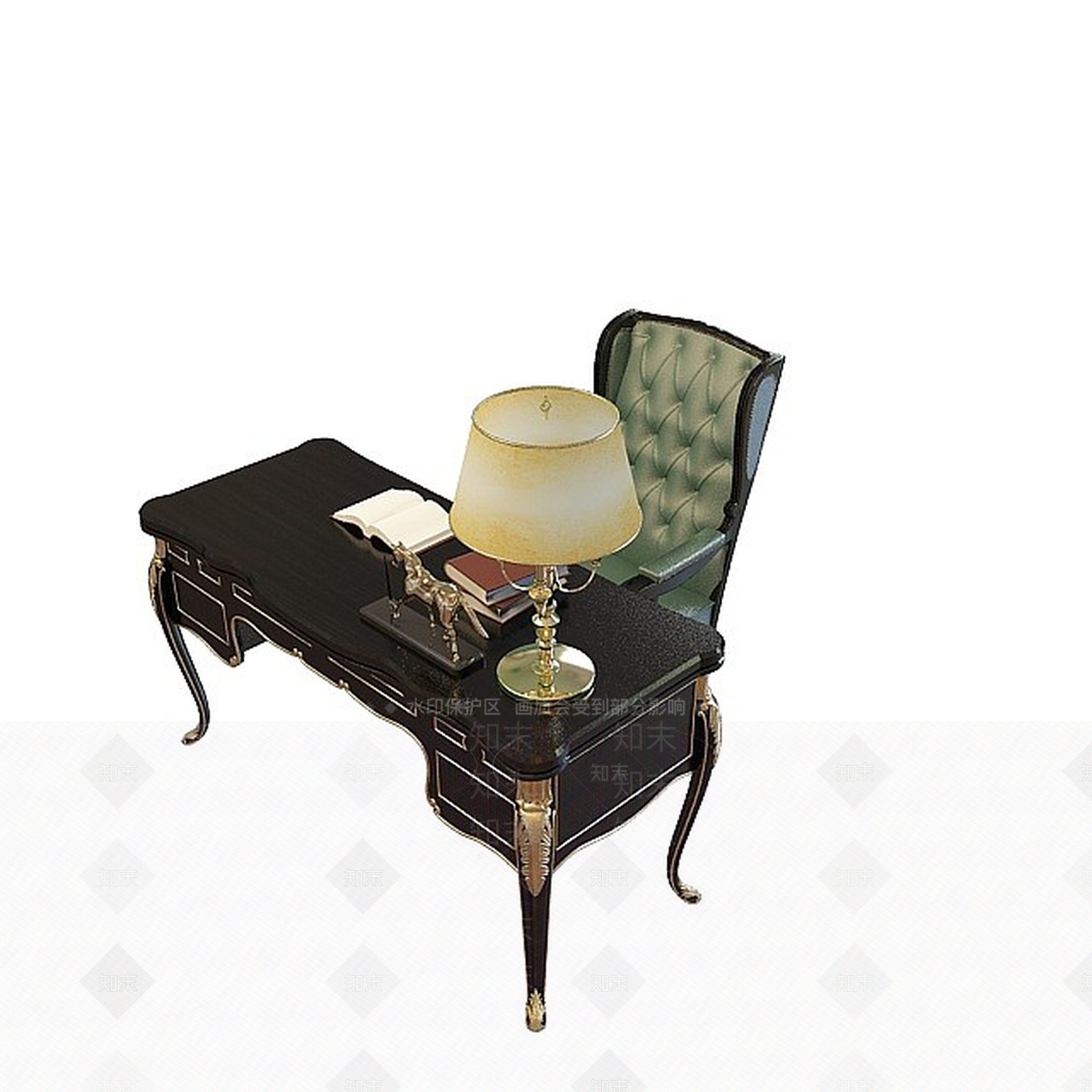 现代书桌椅3D模型下载【ID:1198578662】
