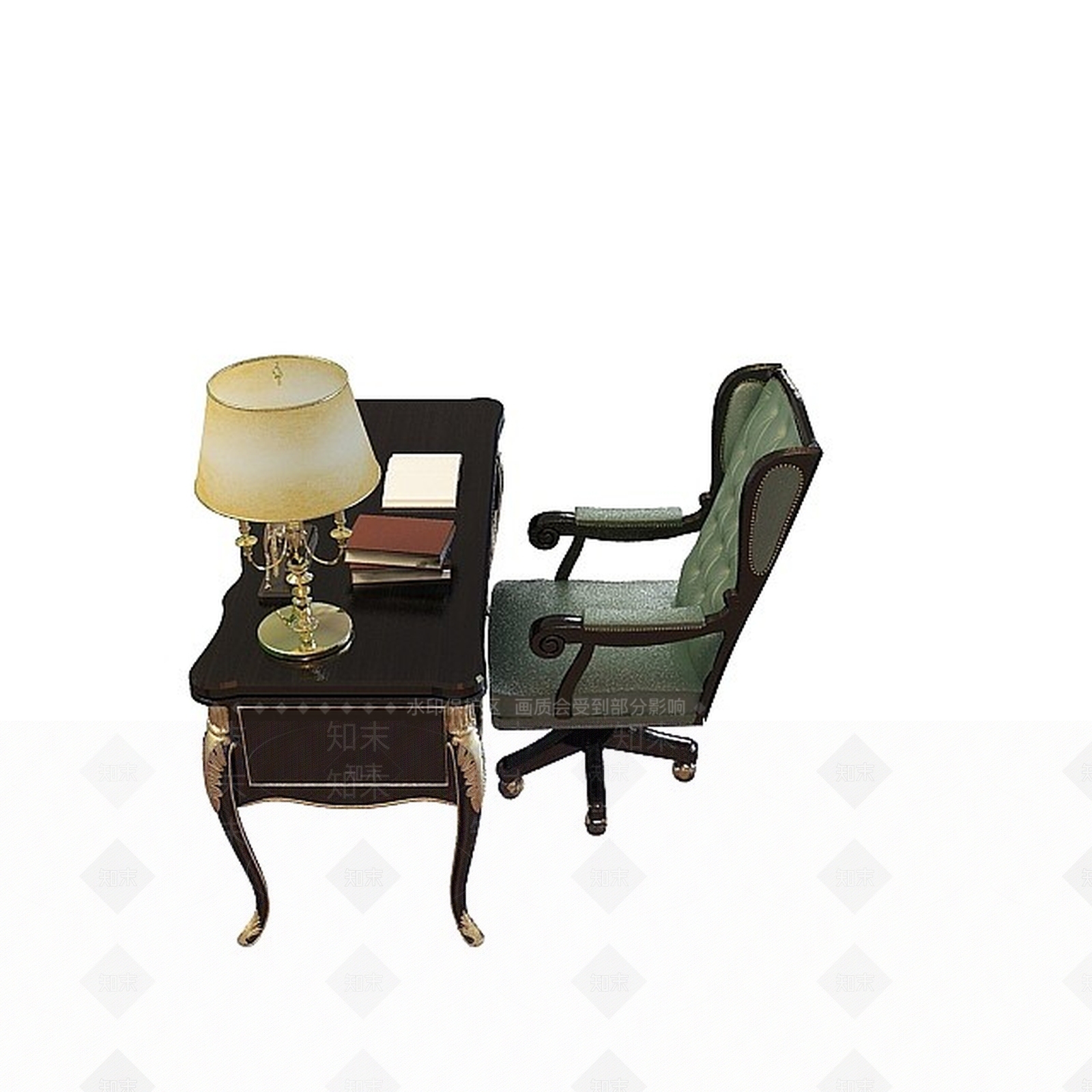 现代书桌椅3D模型下载【ID:1198578662】