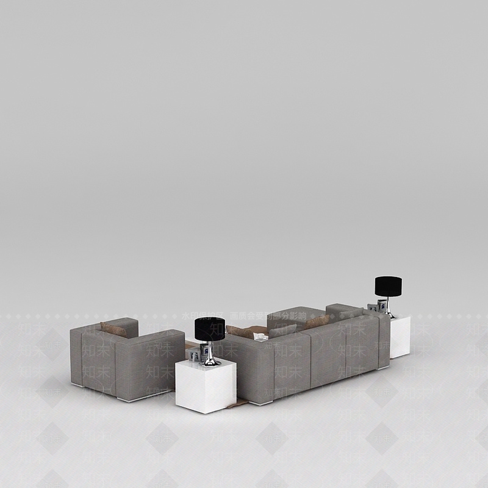 现代双人沙发3D模型下载【ID:1198583956】