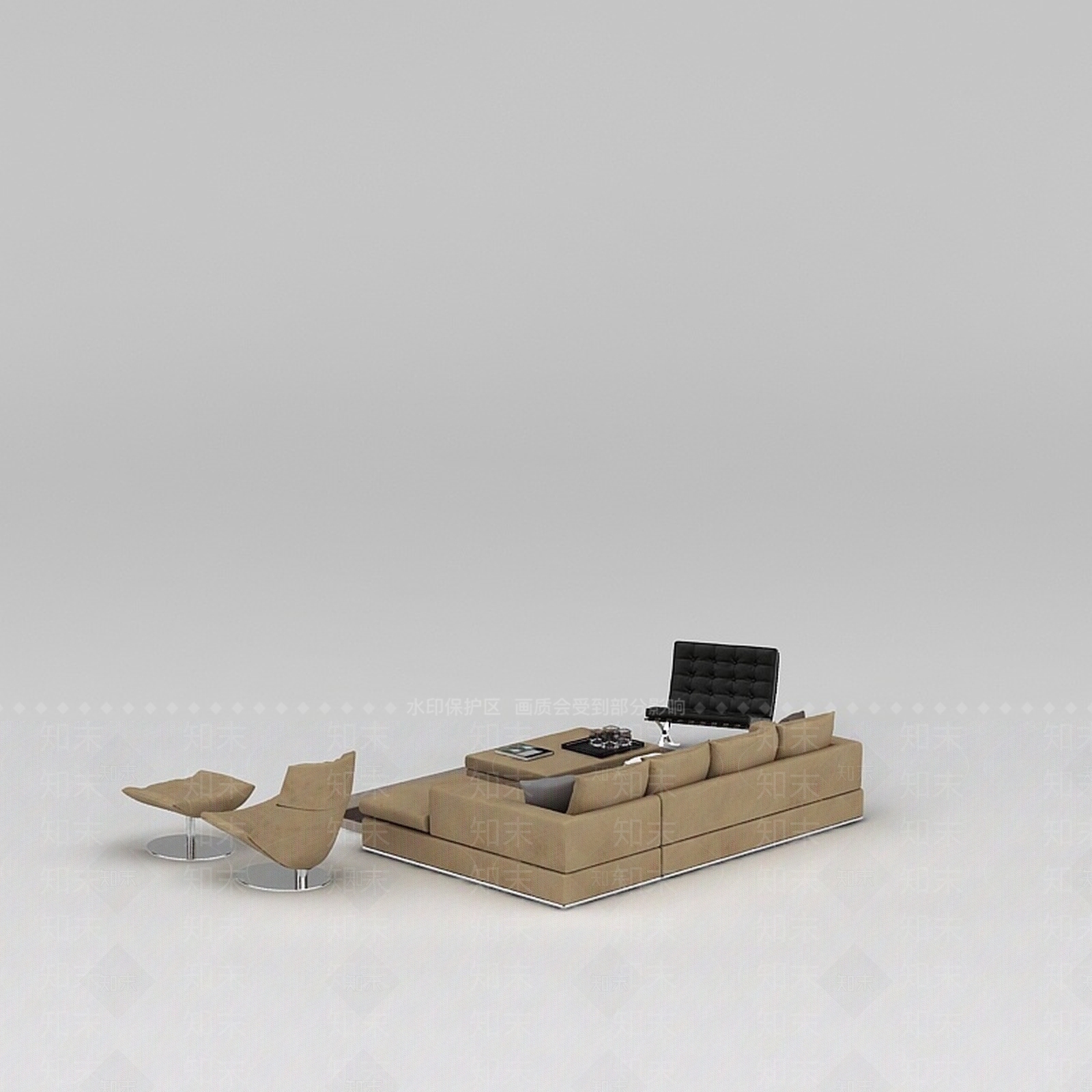 现代双人沙发3D模型下载【ID:1198584060】