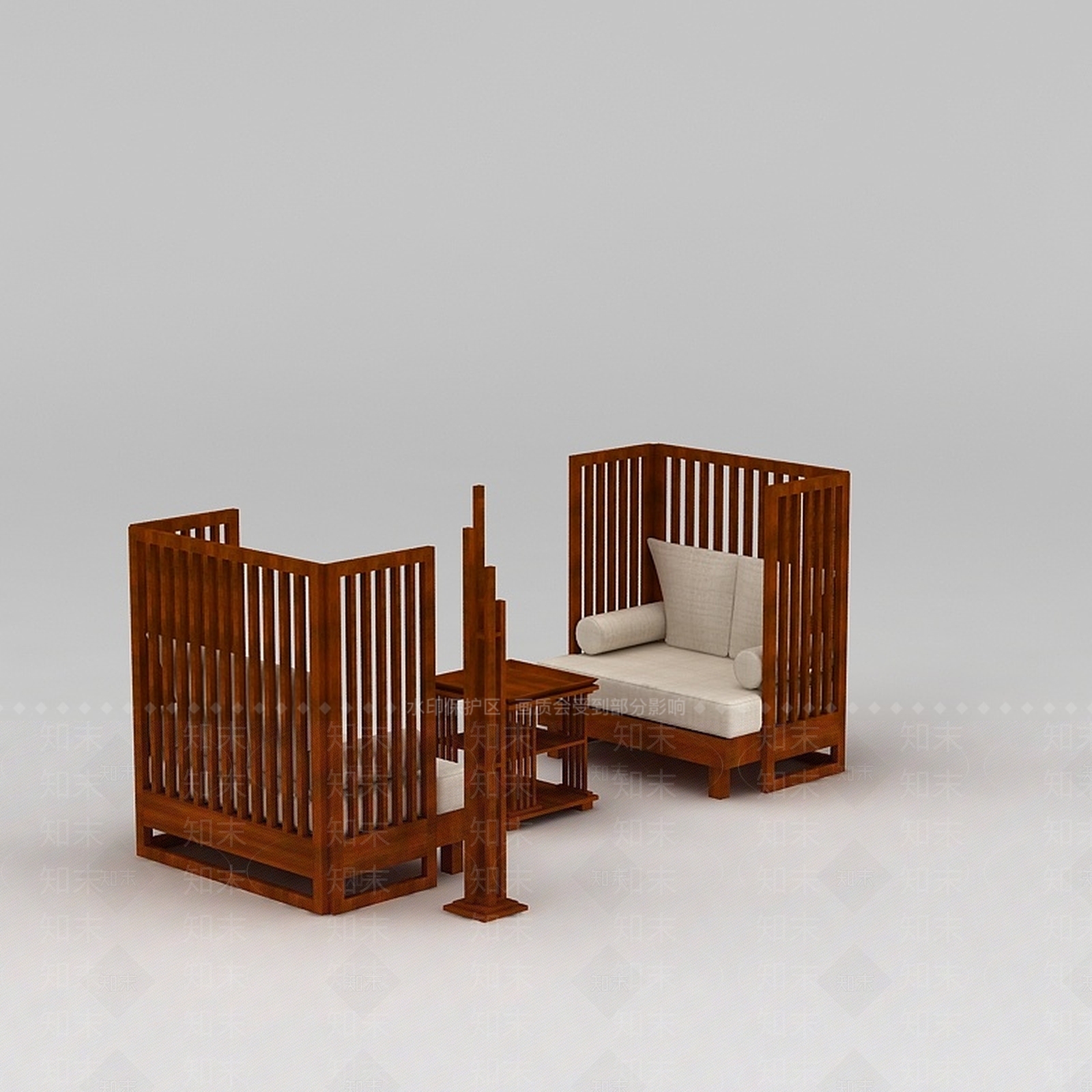 现代双人沙发3D模型下载【ID:1198584183】