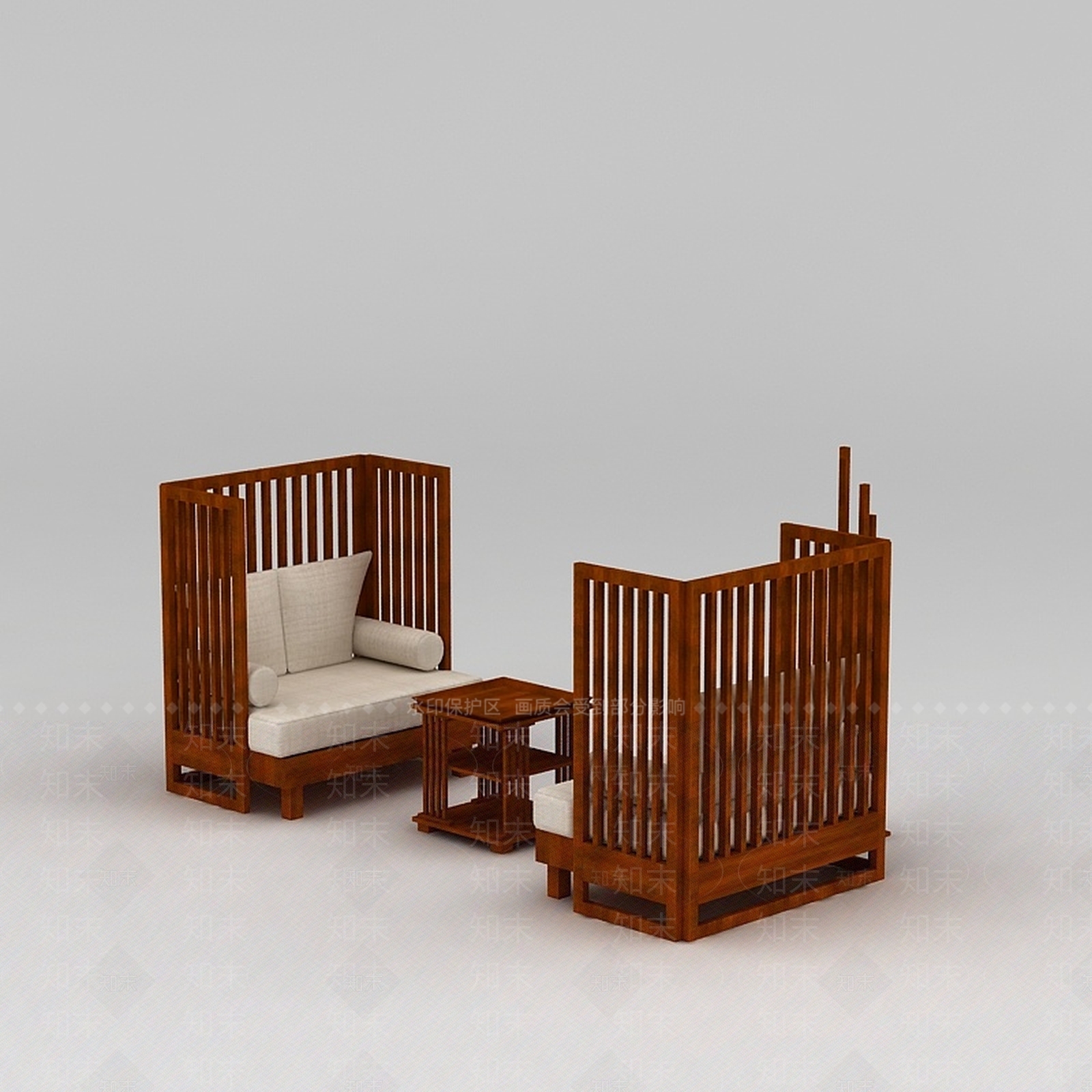 现代双人沙发3D模型下载【ID:1198584183】