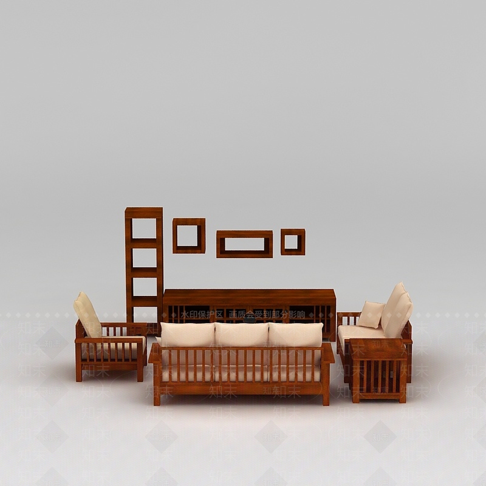 现代双人沙发3D模型下载【ID:1198584717】