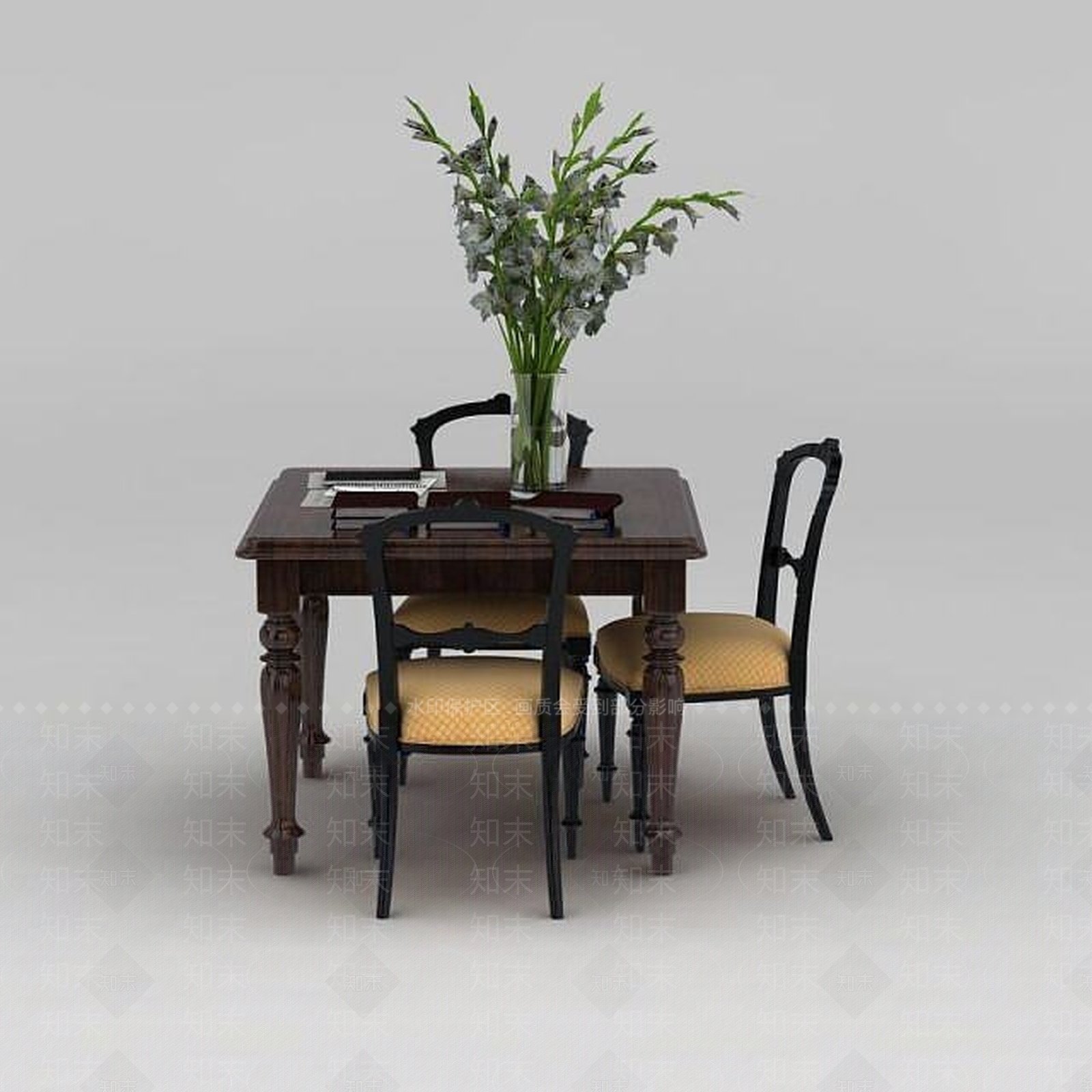现代书桌椅3D模型下载【ID:1198585277】