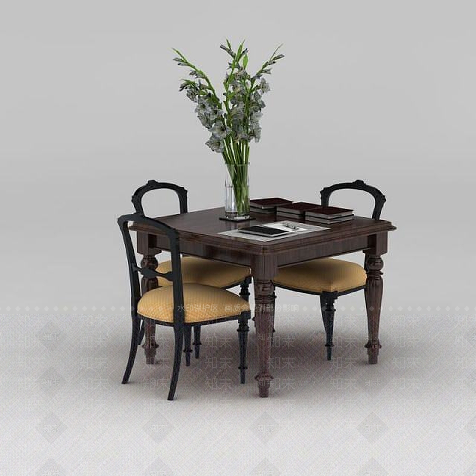 现代书桌椅3D模型下载【ID:1198585277】