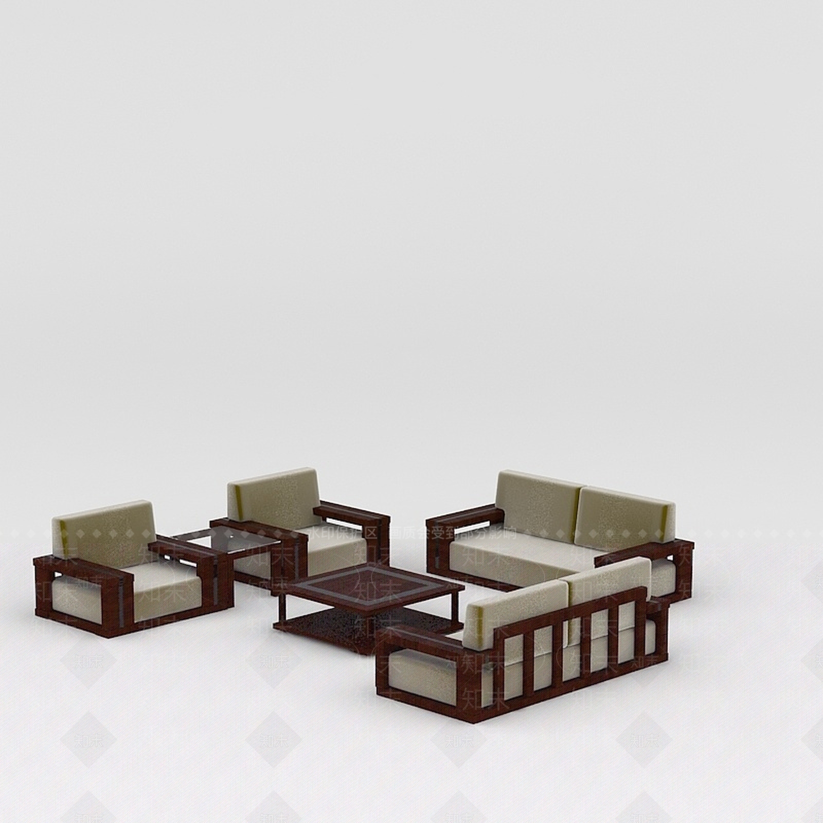 现代双人沙发3D模型下载【ID:1198585315】