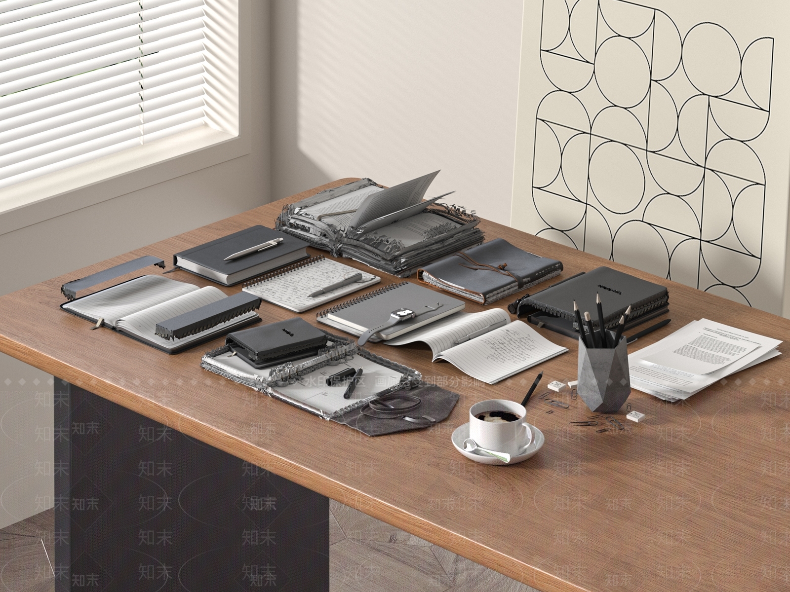 办公用品3D模型下载【ID:1198588857】