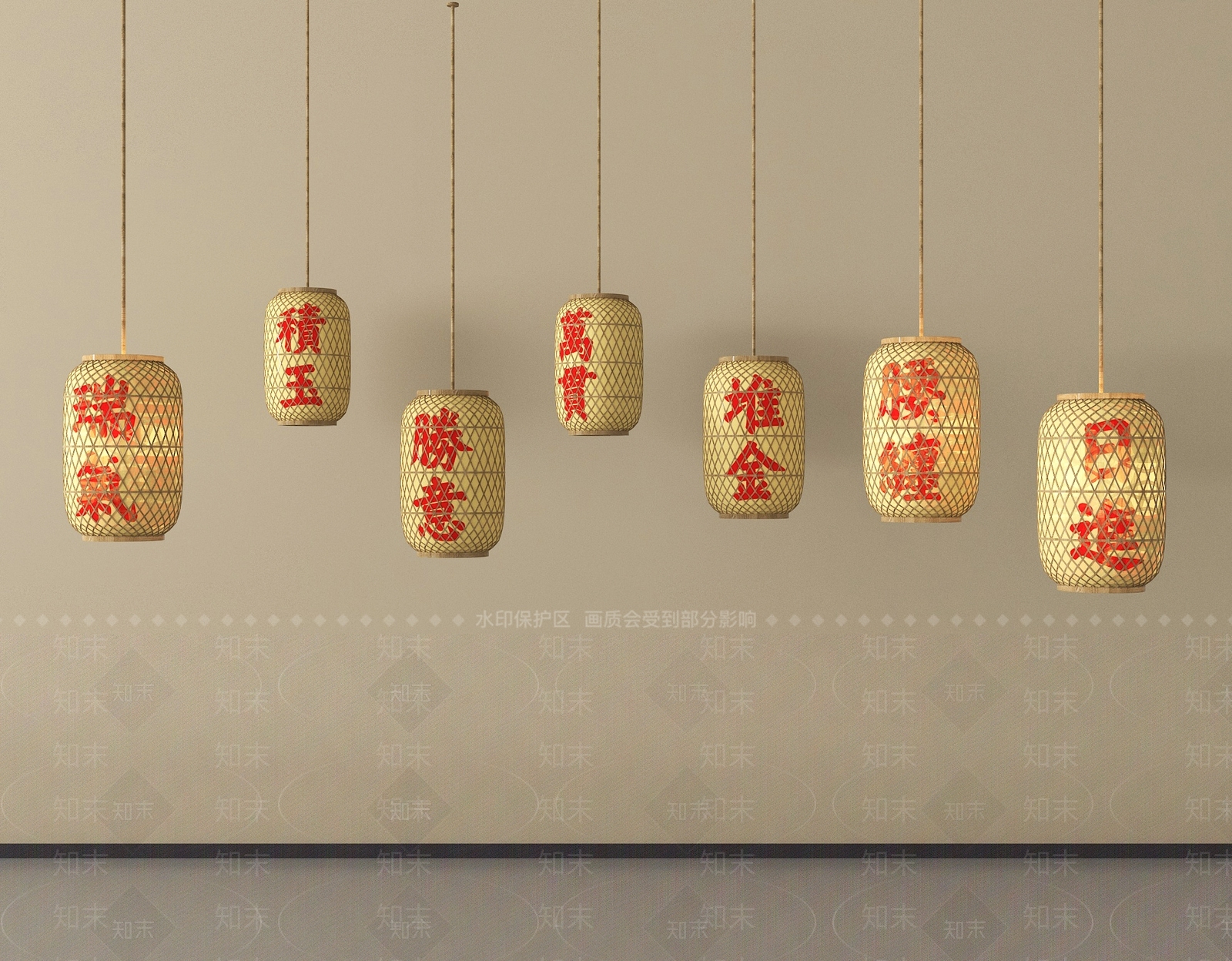 中式灯笼SU模型下载【ID:1198590099】