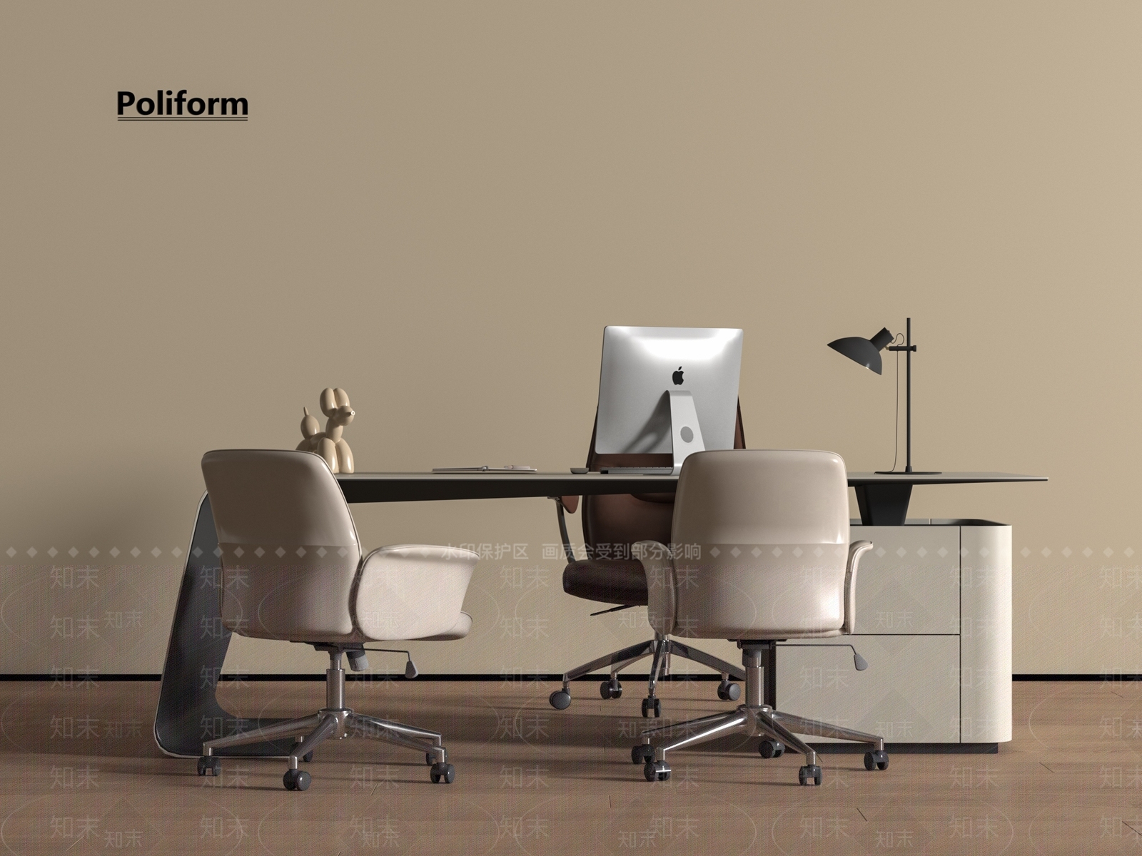 现代办公桌椅SU模型下载【ID:1198593969】