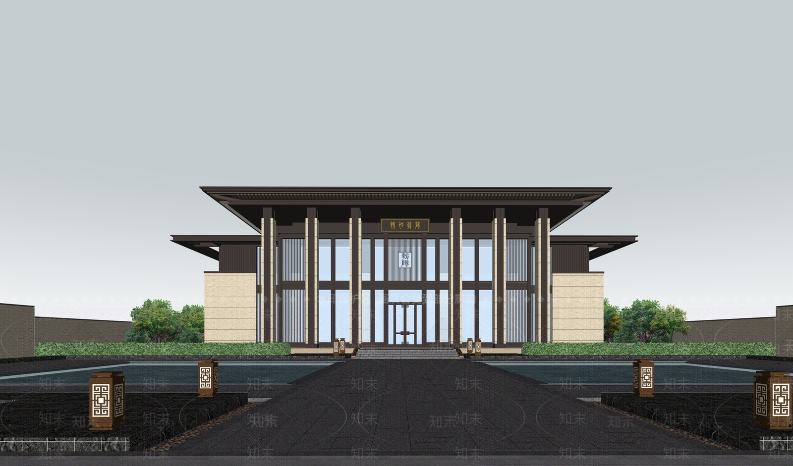 新中式小公建SU模型下载【ID:1198596592】