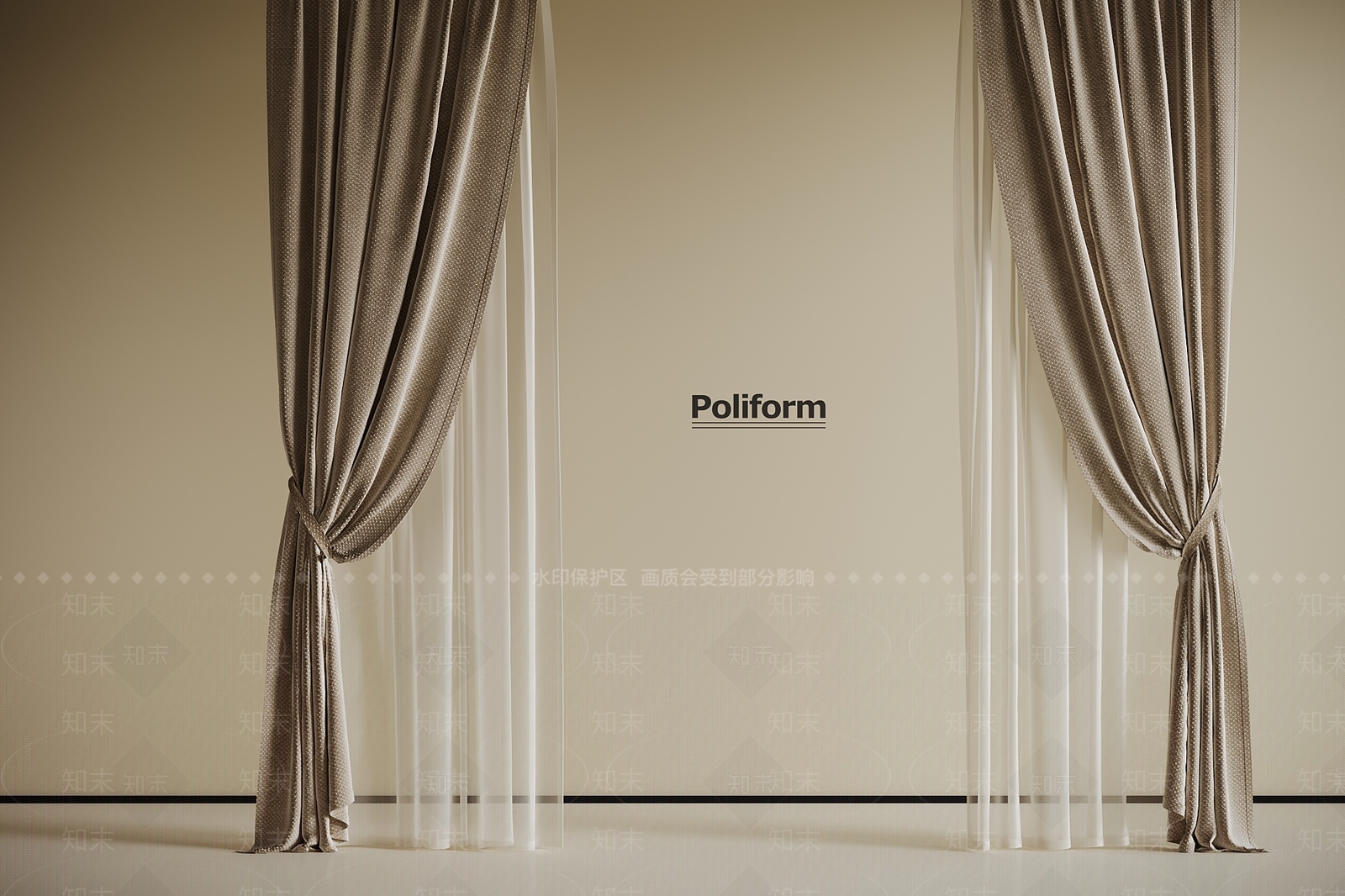 现代通用窗帘3D模型下载【ID:1198597651】