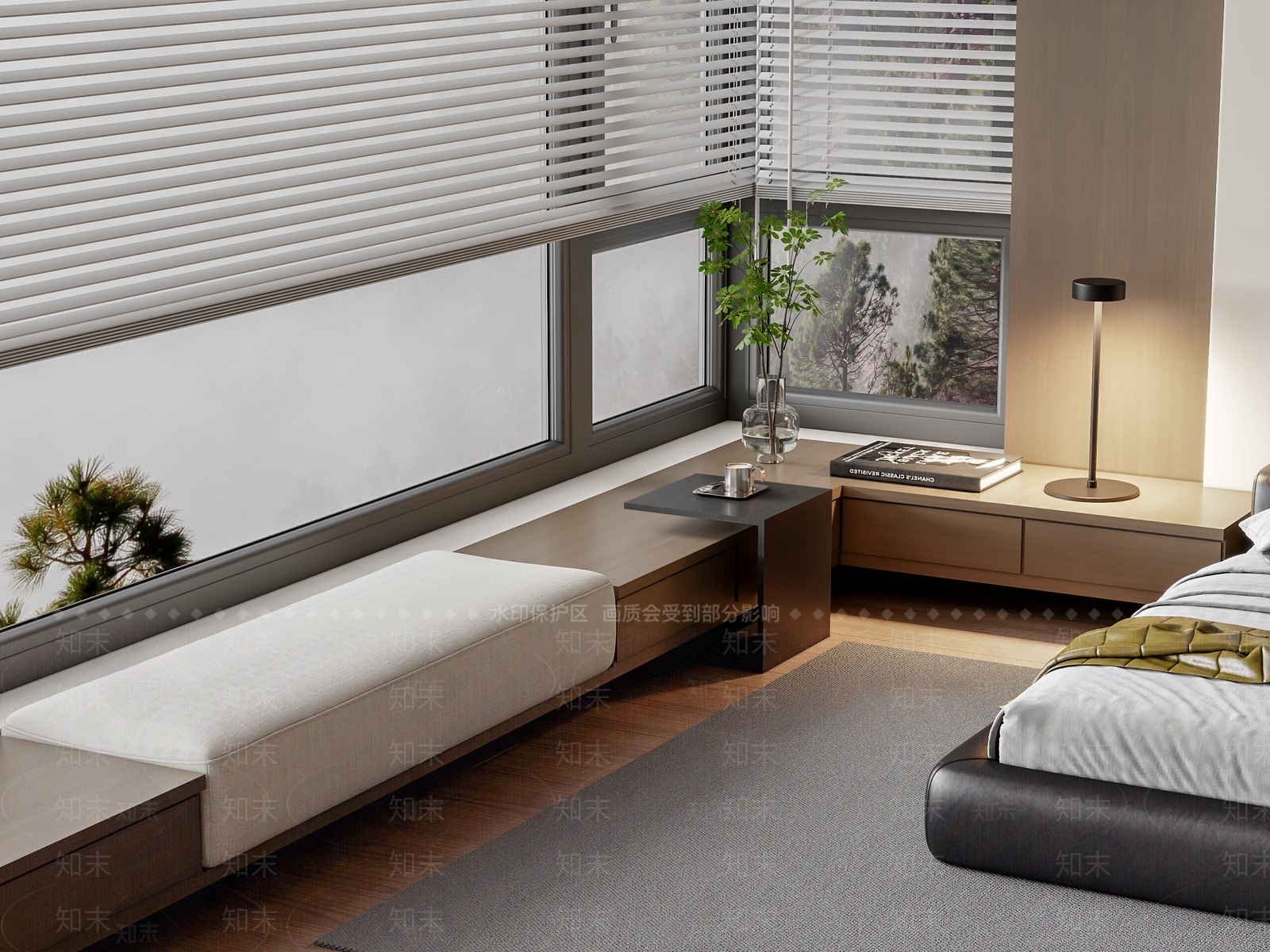 现代飘窗3D模型下载【ID:1198600870】